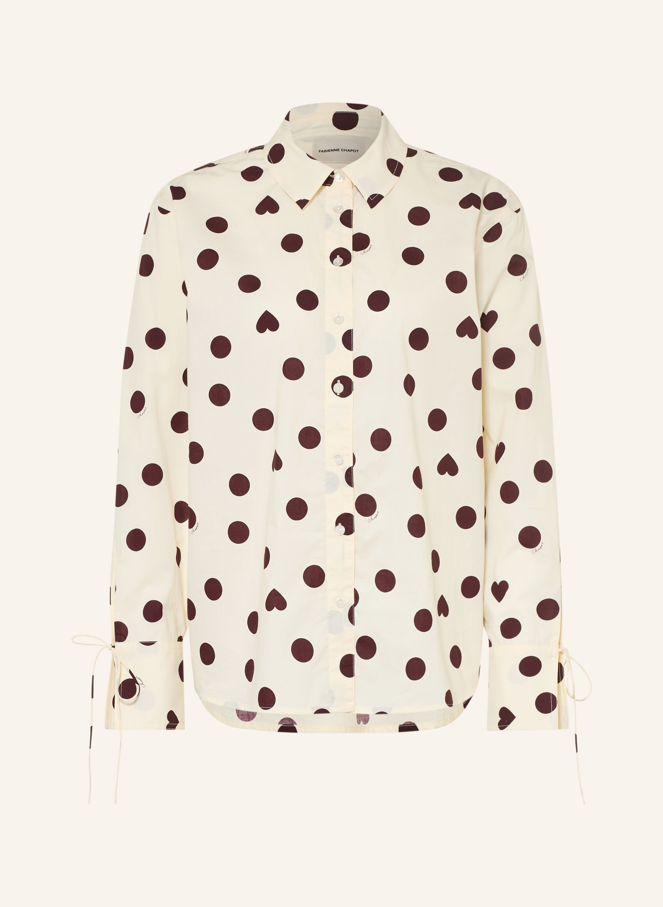 FABIENNE CHAPOT ADA Shirt blouse: CREAM / DARK BROWN