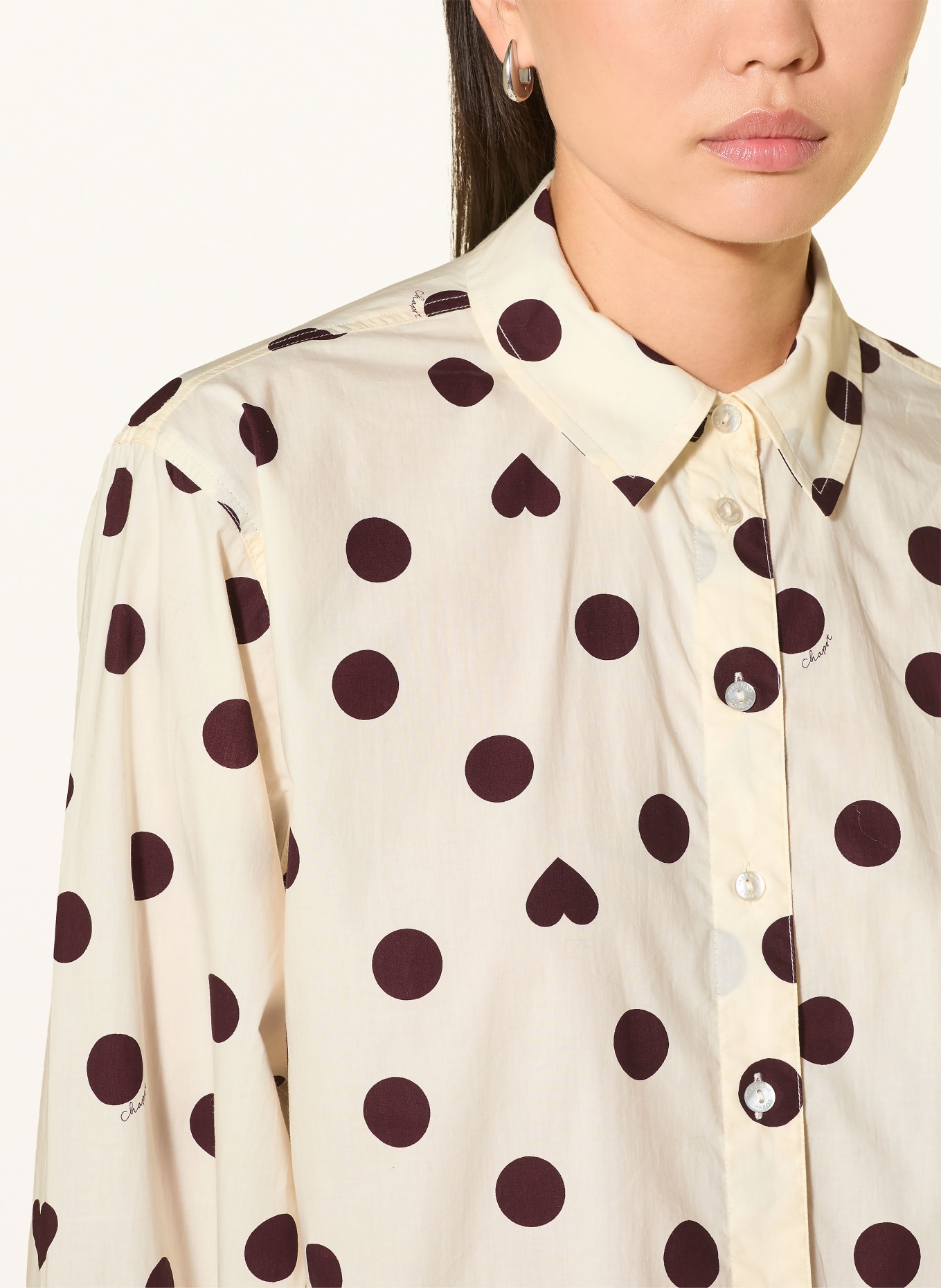 FABIENNE CHAPOT ADA Shirt blouse: CREAM / DARK BROWN