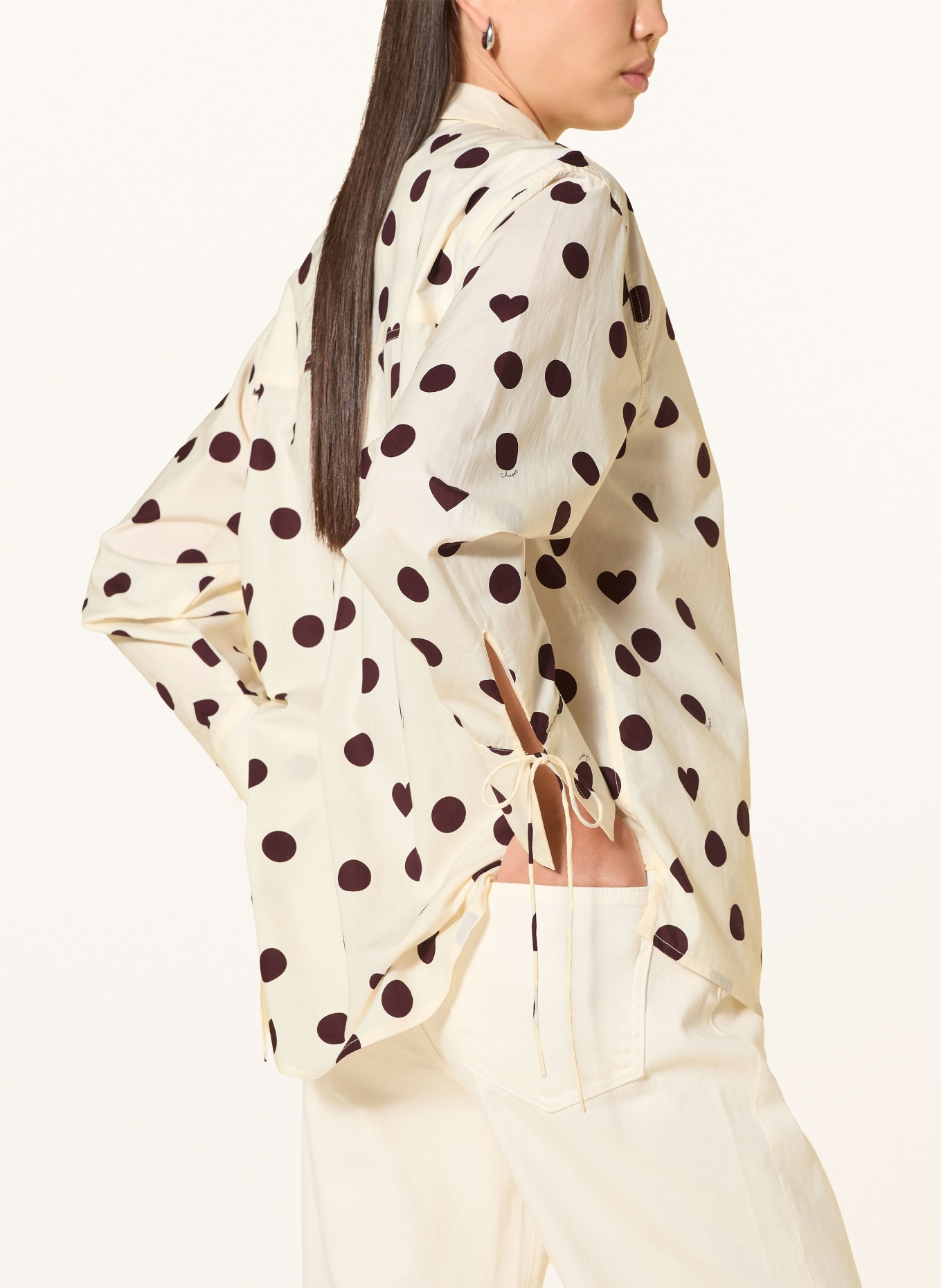FABIENNE CHAPOT ADA Shirt blouse: CREAM / DARK BROWN