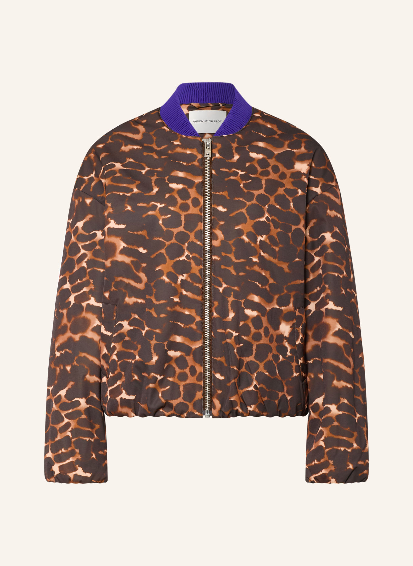 FABIENNE CHAPOT HERMI Bomber jacket: DARK BROWN / PURPLE