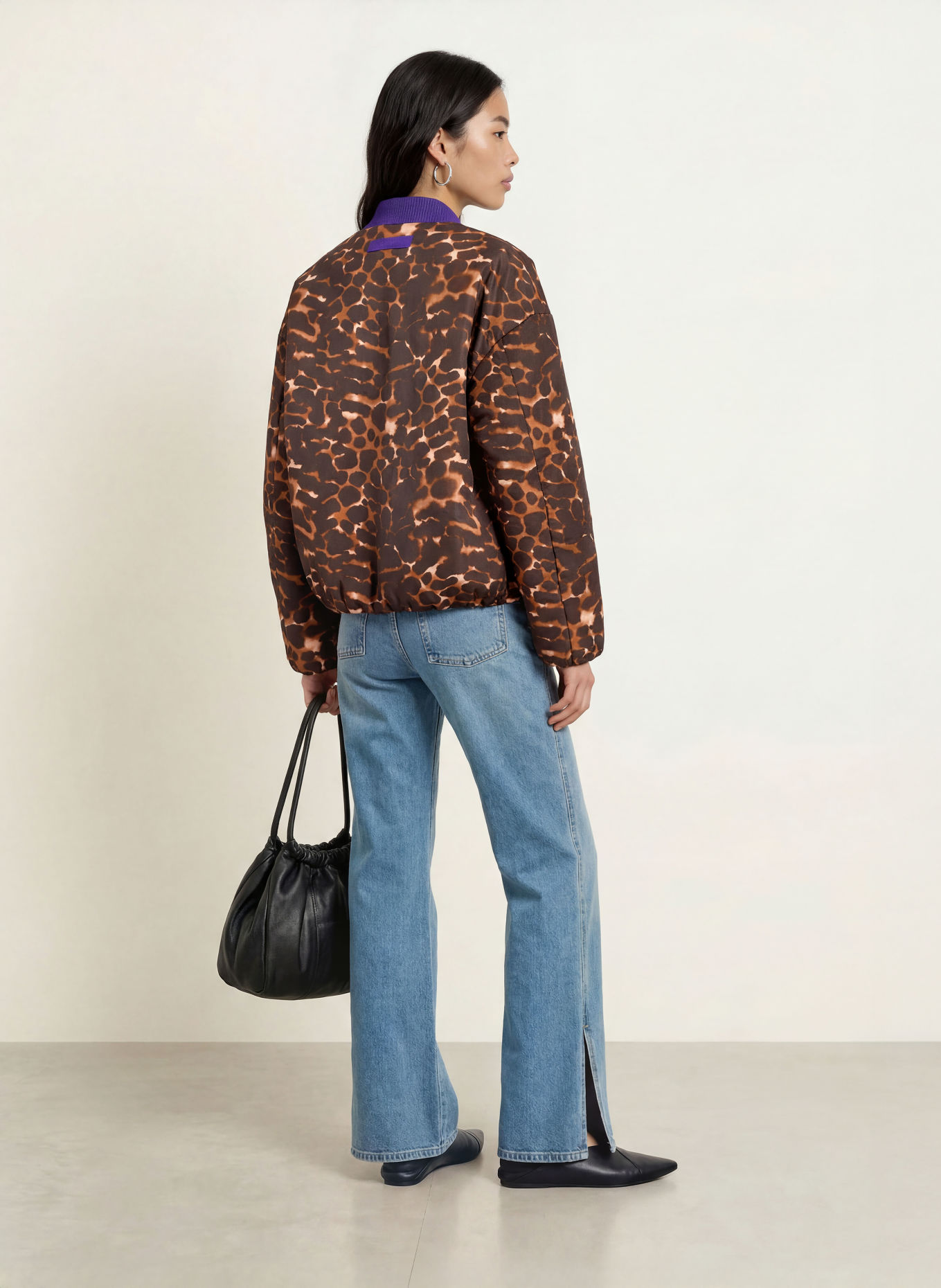 FABIENNE CHAPOT HERMI Bomber jacket: DARK BROWN / PURPLE