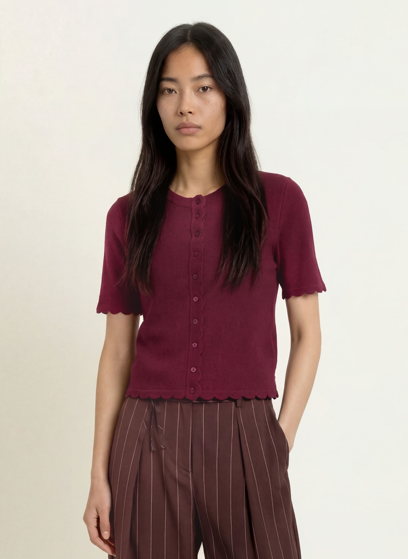 FABIENNE CHAPOT SCARLETT Cardigan: DARK RED