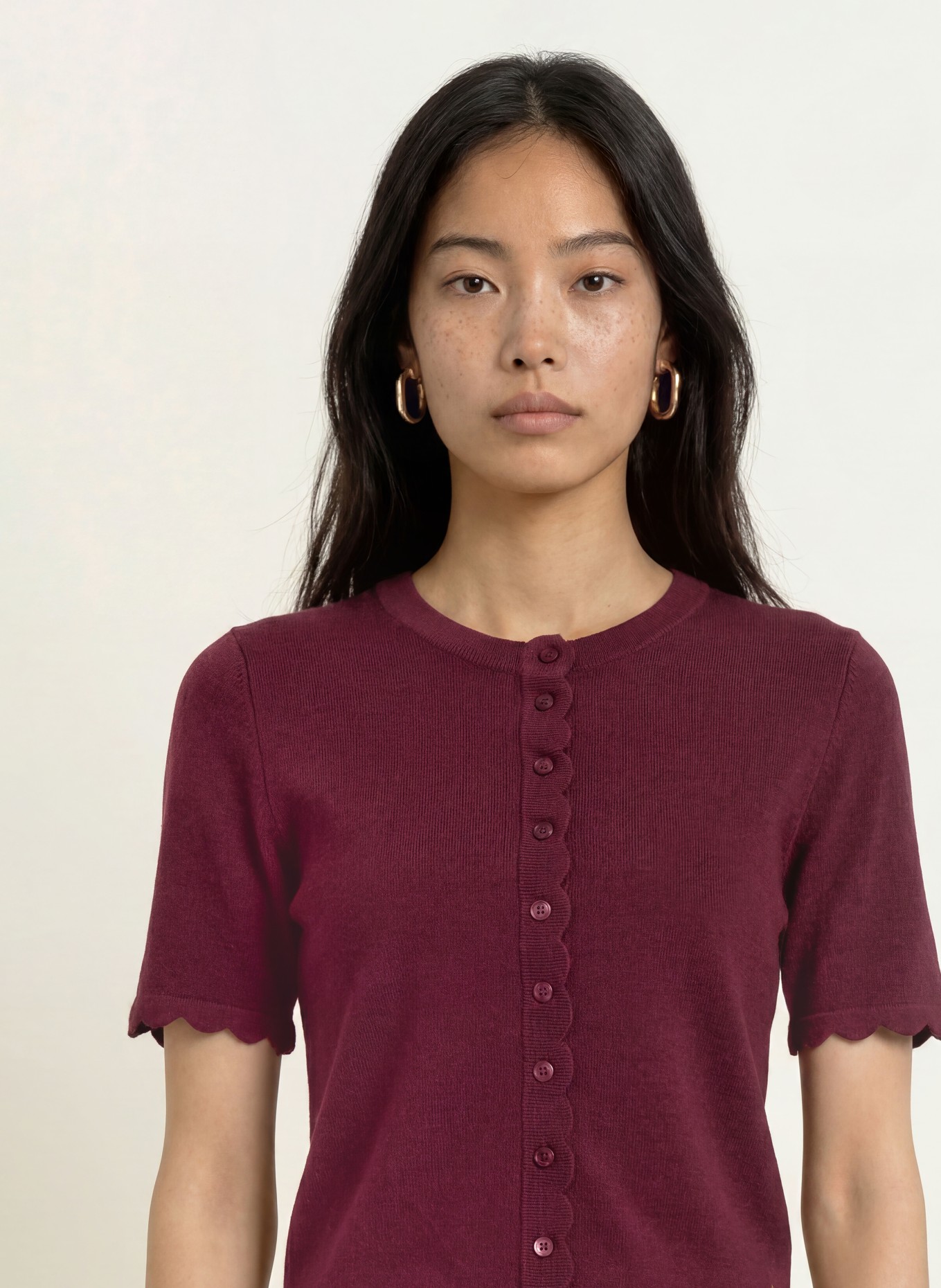 FABIENNE CHAPOT SCARLETT Cardigan: DARK RED