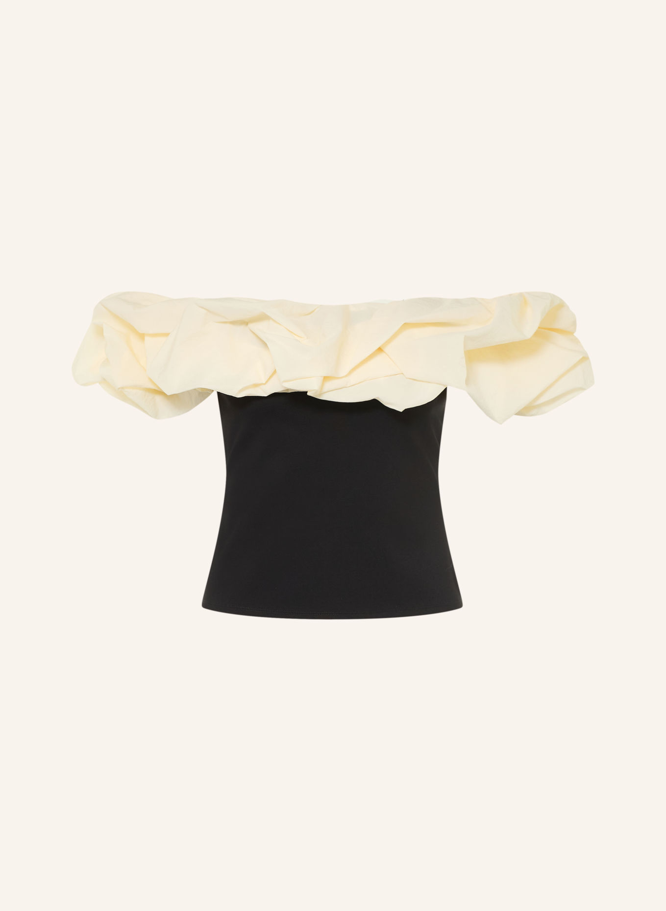 FABIENNE CHAPOT POPPIE Off-Shoulder Top: BLACK / ECRU