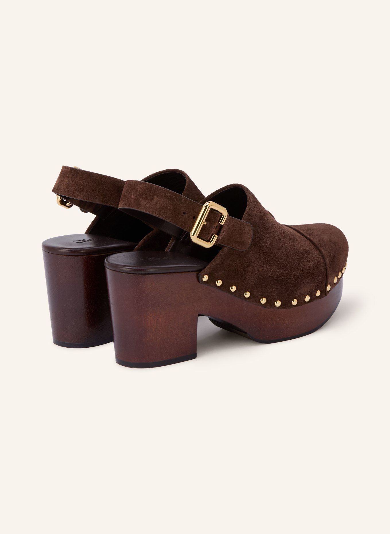 Chloé Clogs JEANNETTE mit Nieten: 27Z CHOCOLATE BROWN