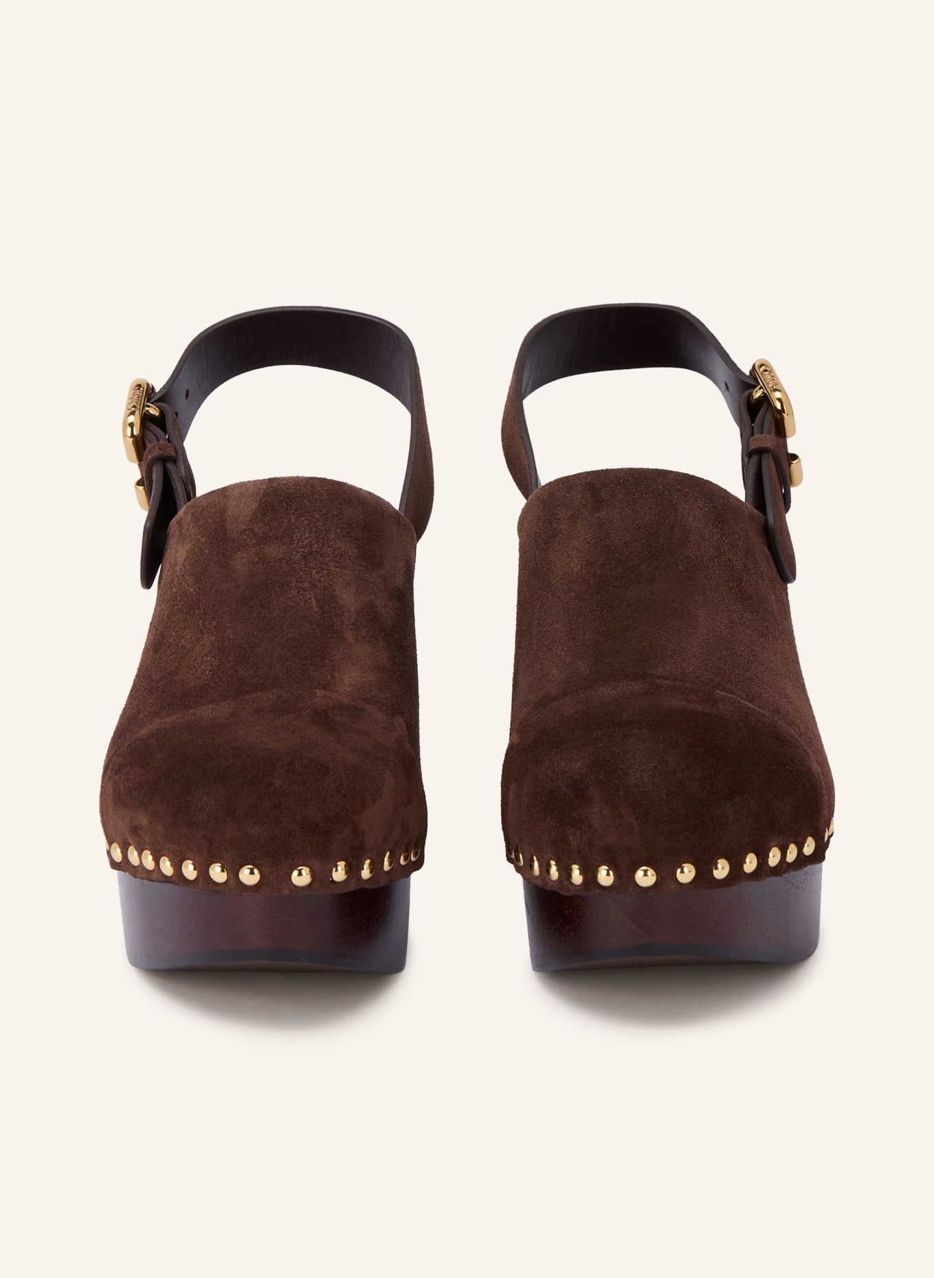 Chloé Clogs JEANNETTE mit Nieten: 27Z CHOCOLATE BROWN