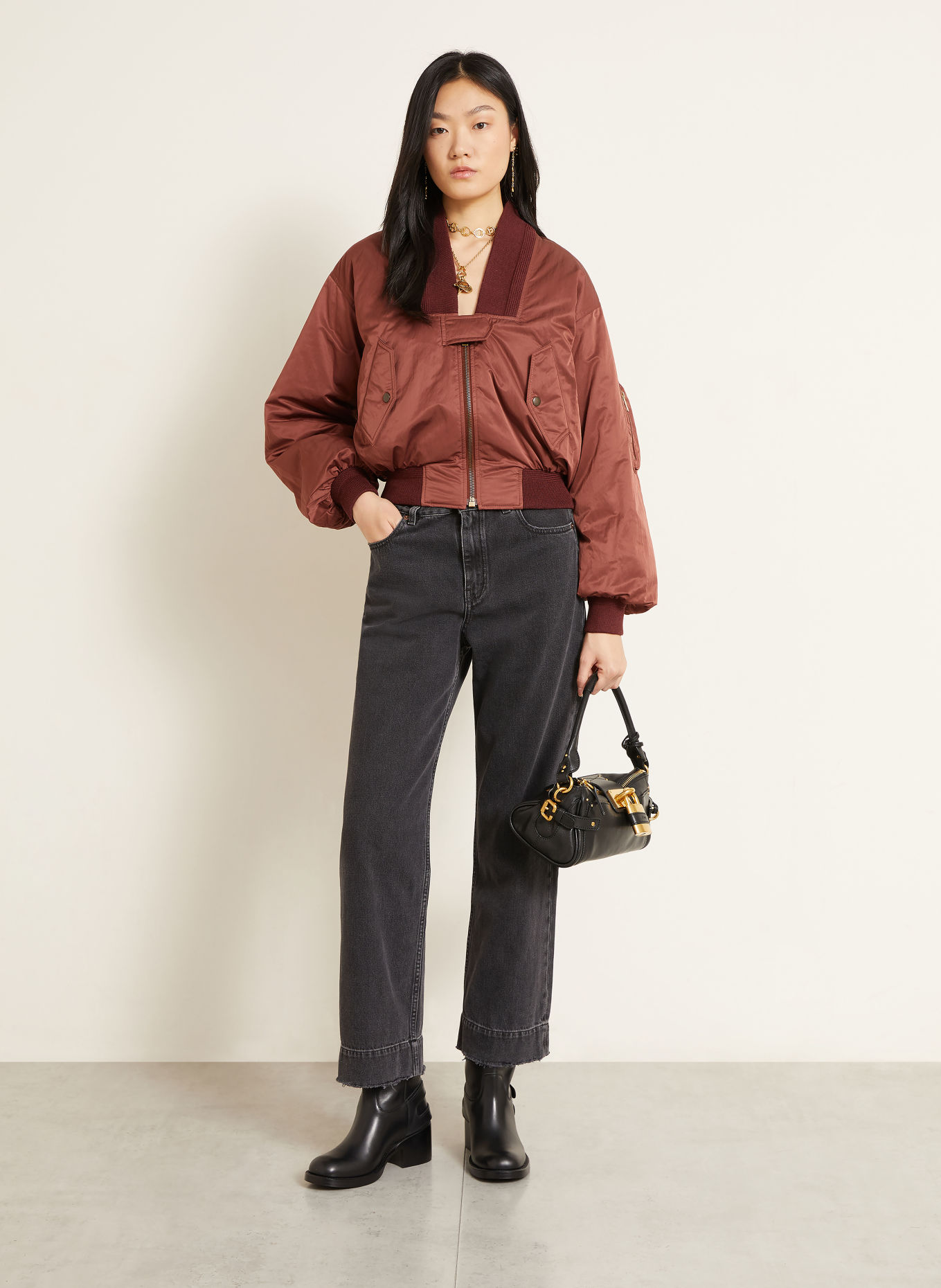 Chloé Blouson: MØRKERØD