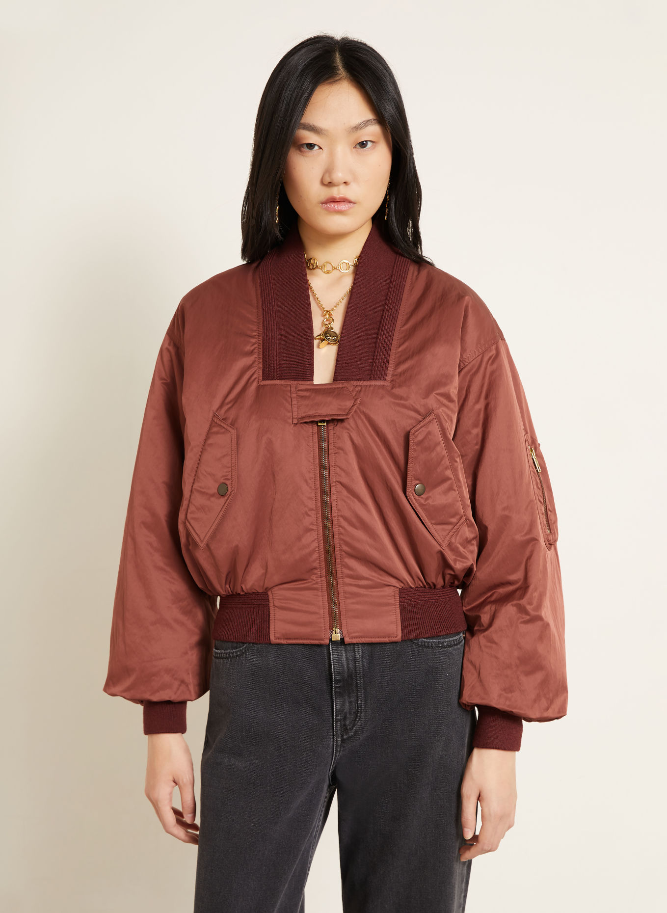 Chloé Blouson: MØRKERØD