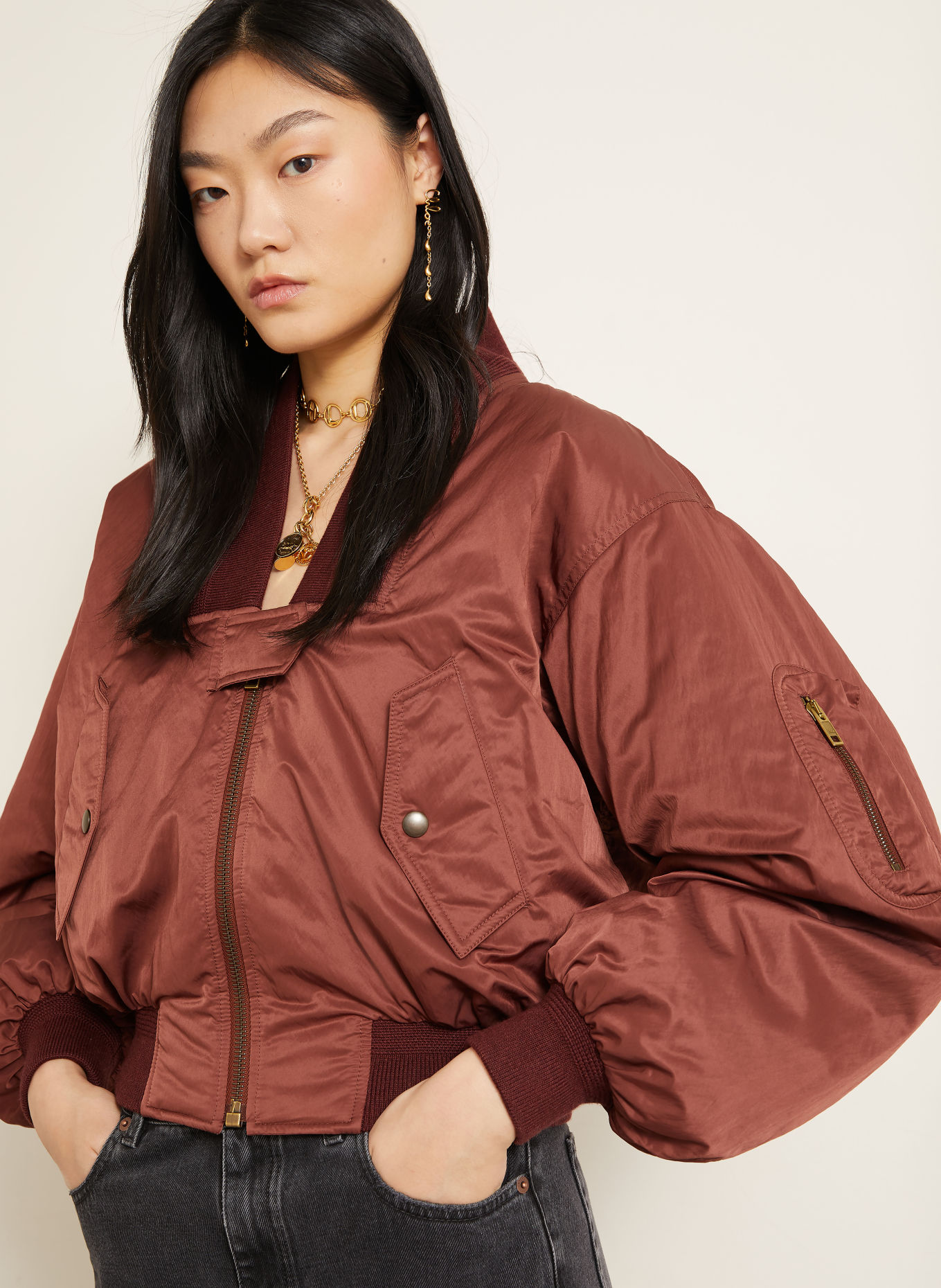 Chloé Blouson: MØRKERØD