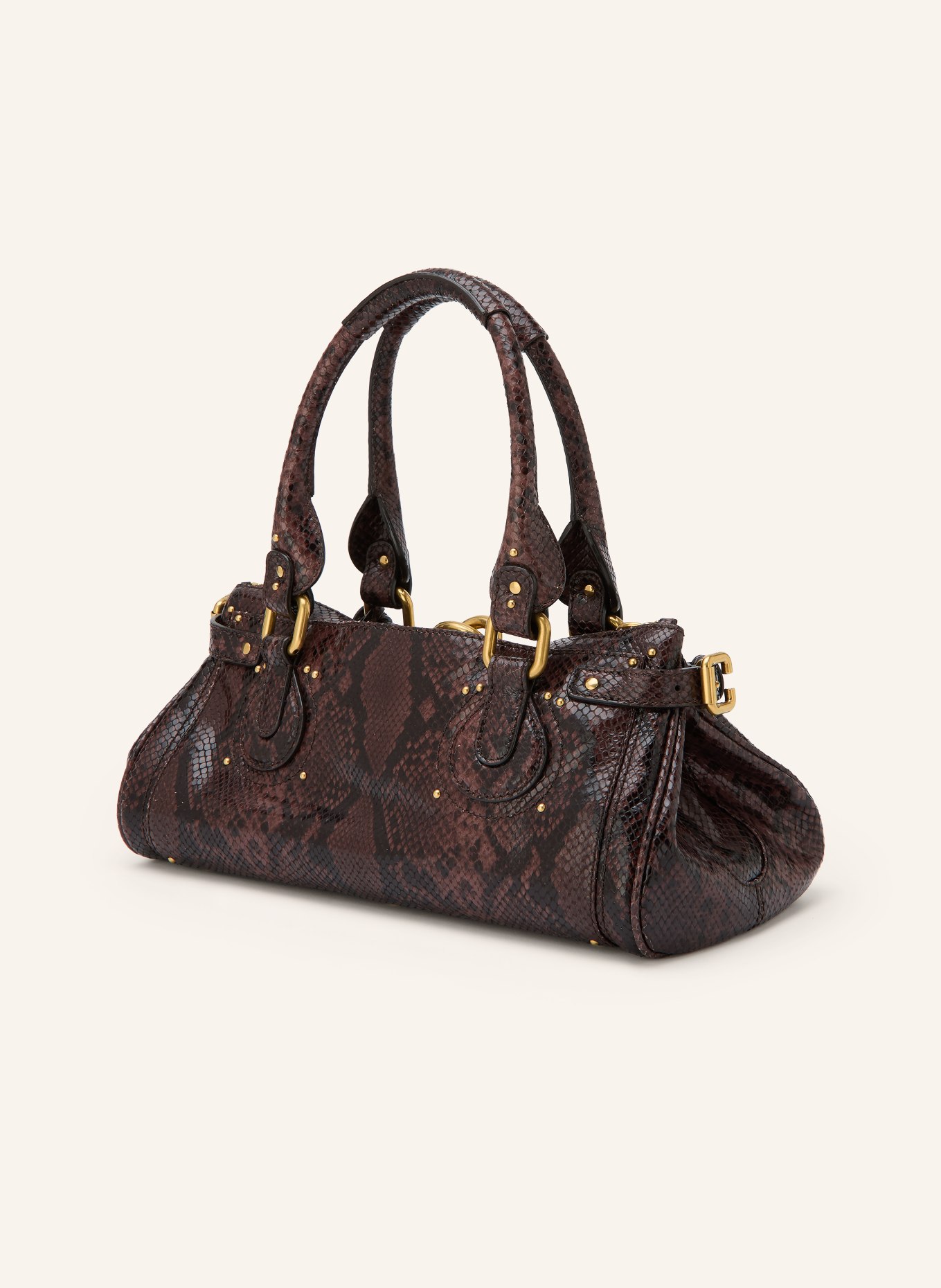 Chloé Handtasche PADDINGTON mit Nieten: 24X Kohl Brown
