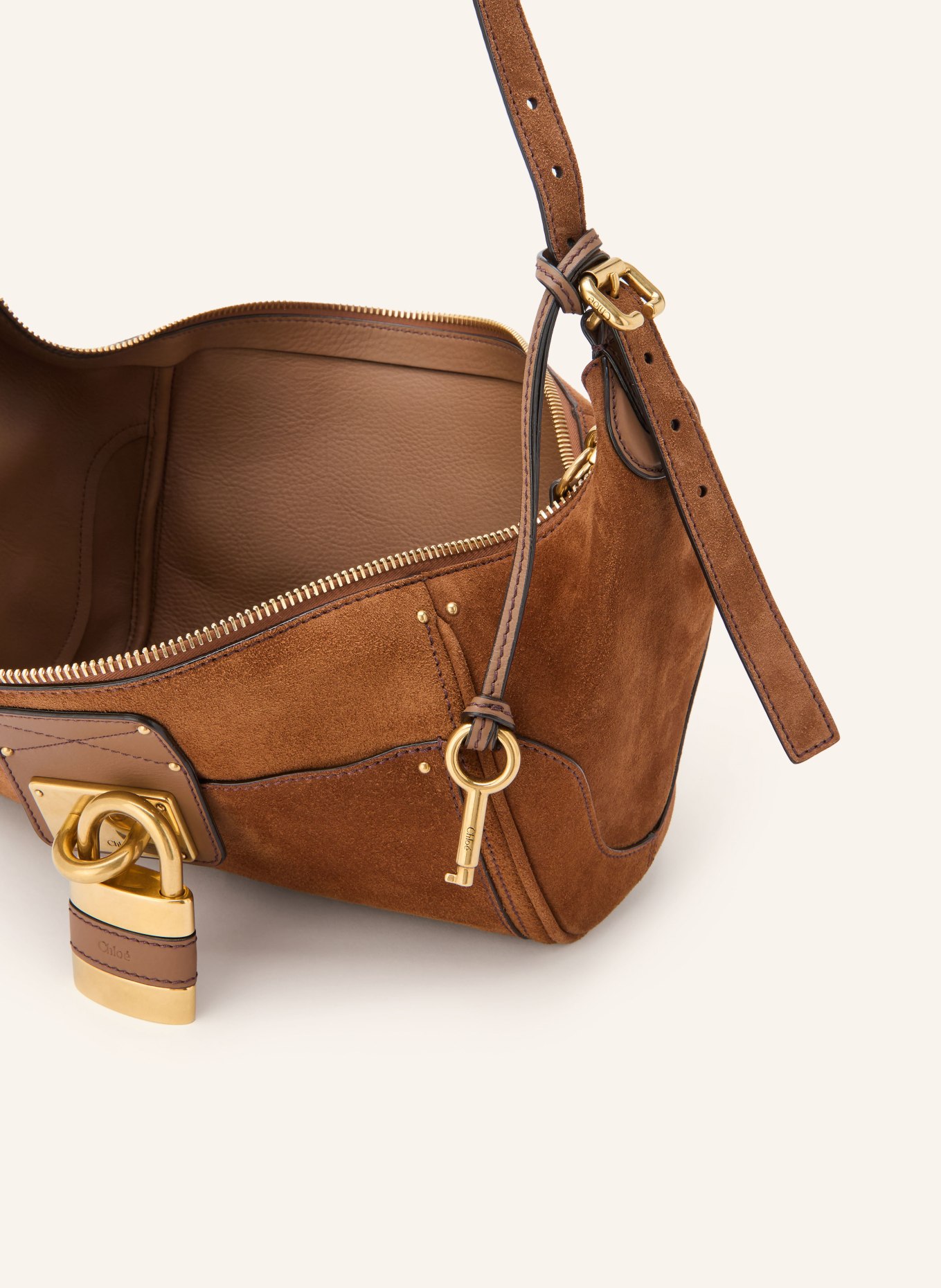 Chloé Handtasche PADDINGTON mit Nieten: 206 Vintage Brown