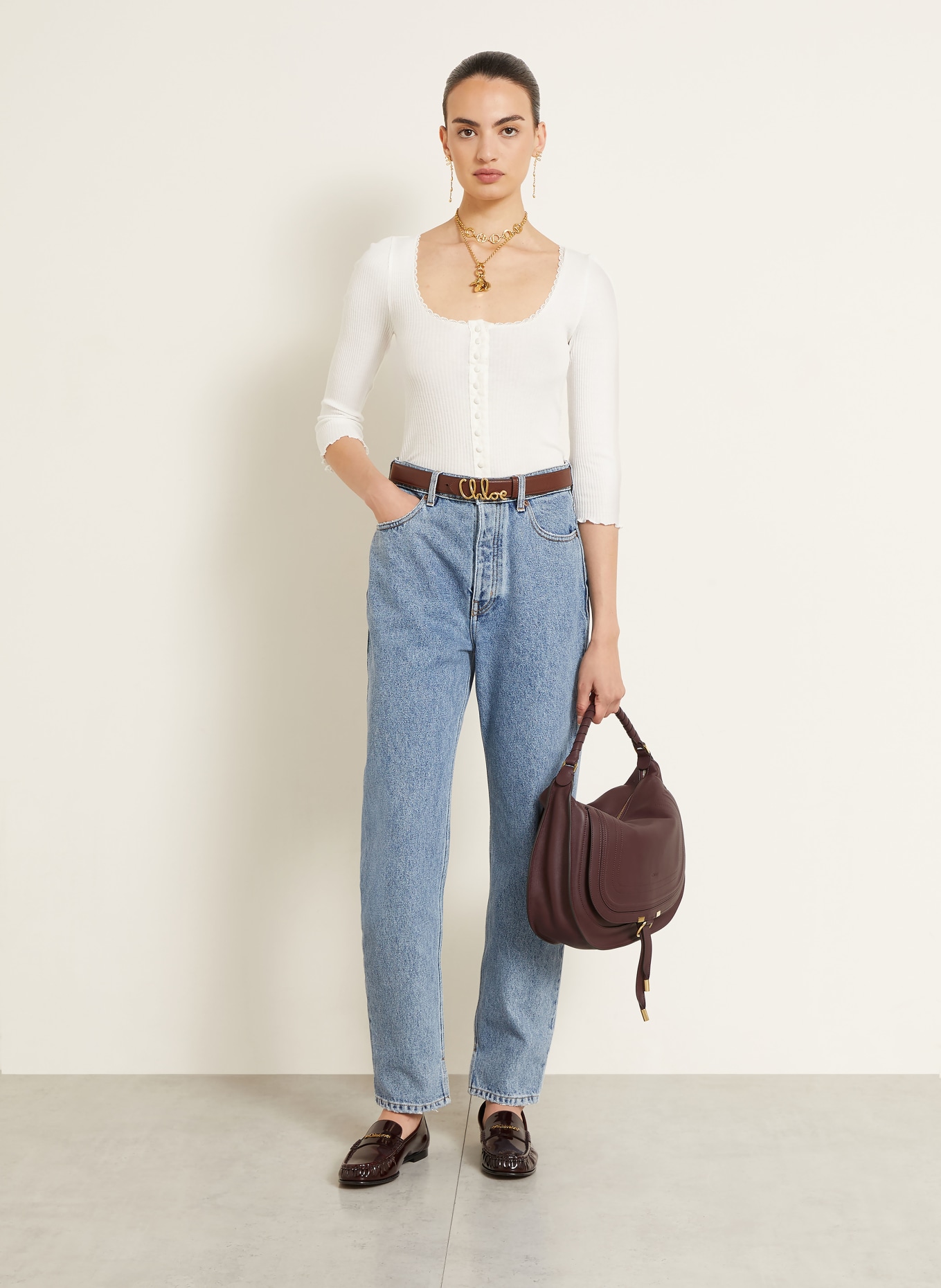 Chloé Geantă de mână MARCIE: 604 DARK VELVET