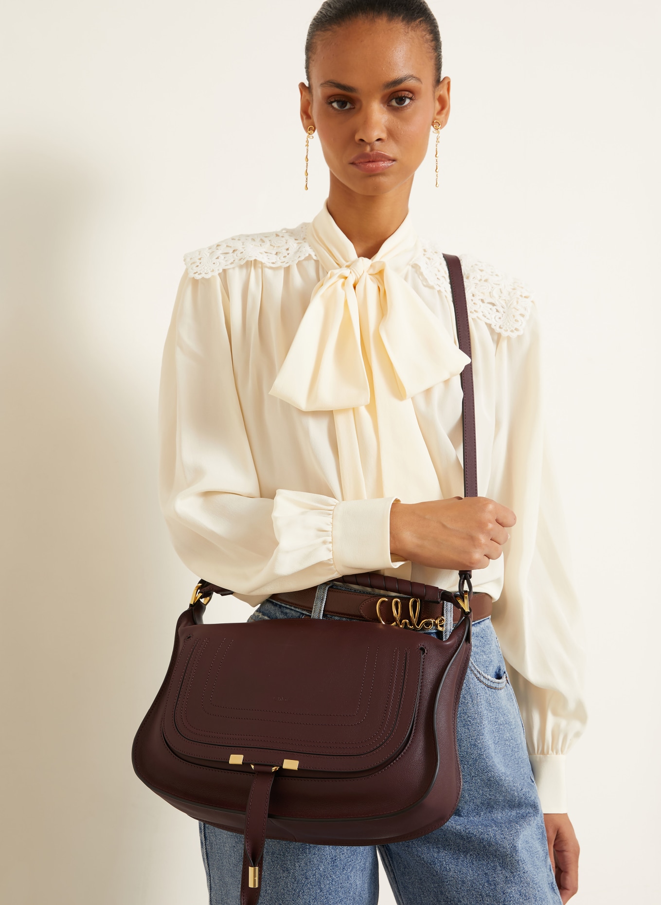 Chloé Geantă de mână MARCIE: 604 DARK VELVET