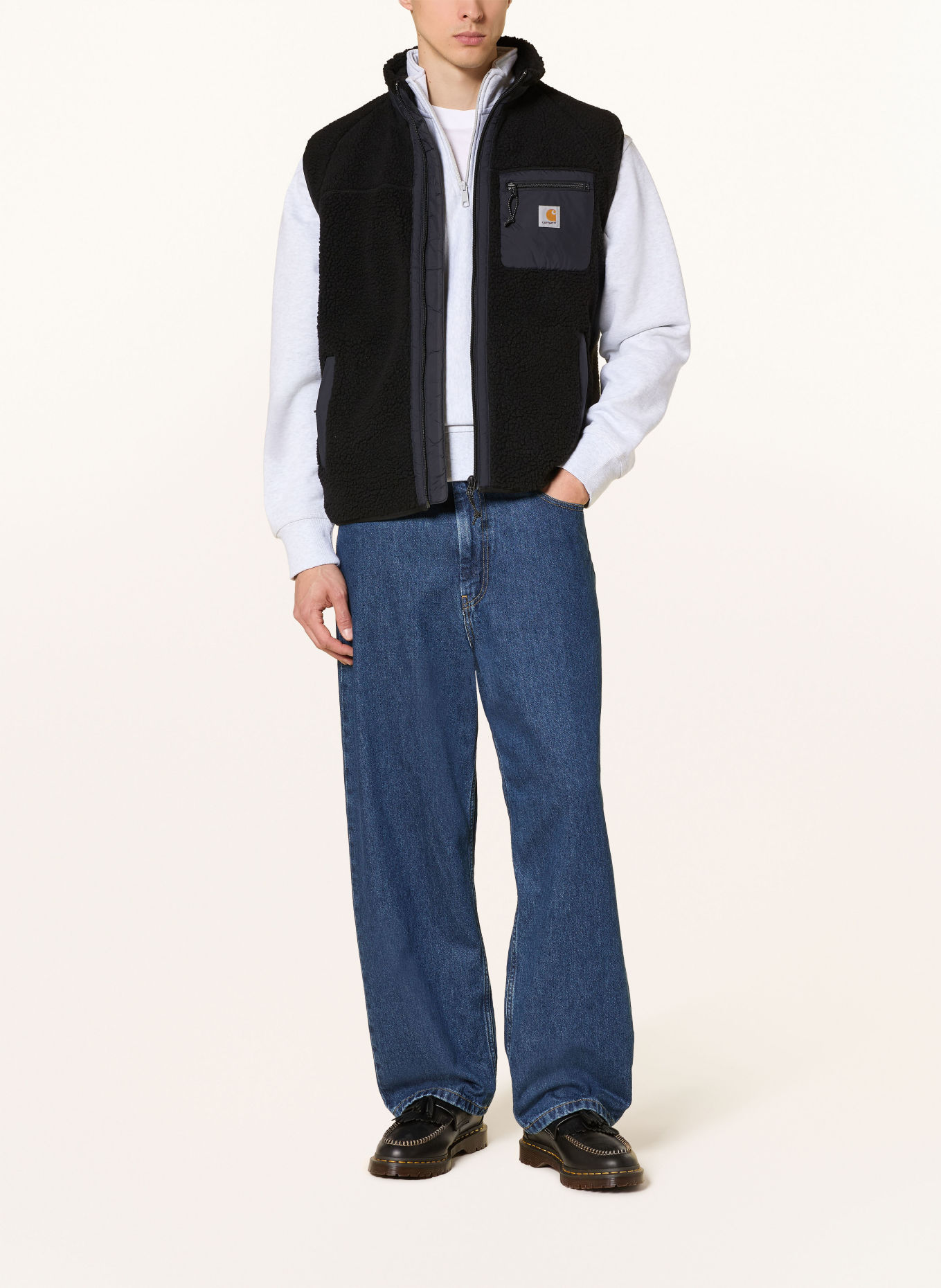 carhartt WIP Teddyfell-Weste PRENTIS: SCHWARZ