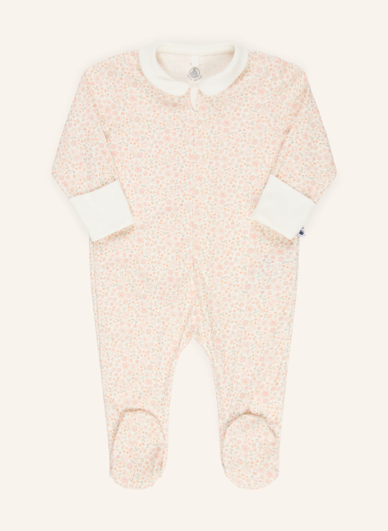 PETIT BATEAU Rompertje: CRÈME / ROZE / GROEN