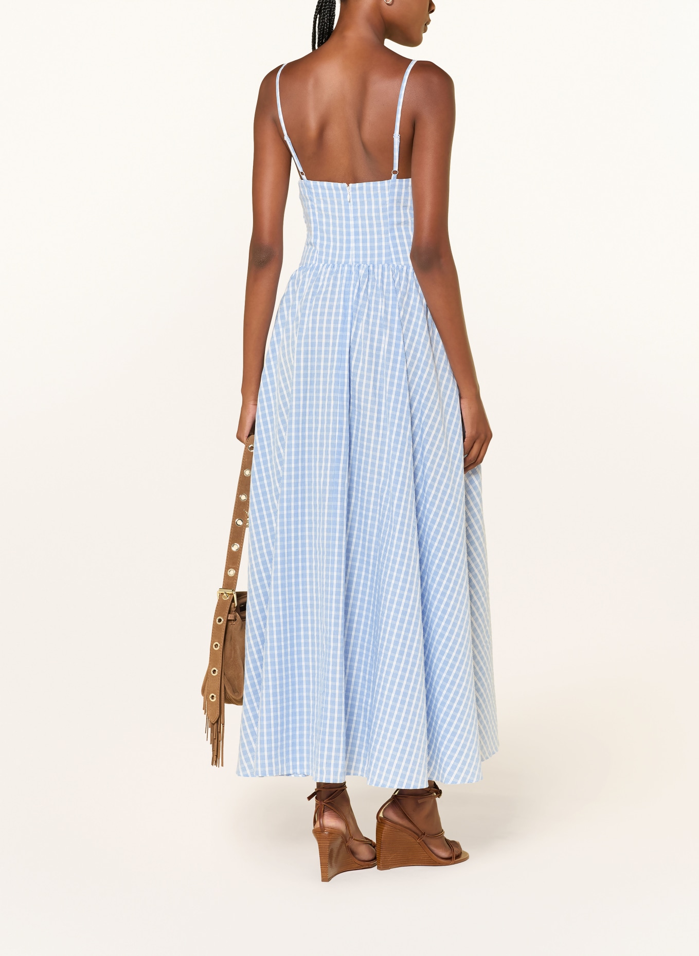FAITHFULL THE BRAND Kleid CHIARA: HELLBLAU / WEISS