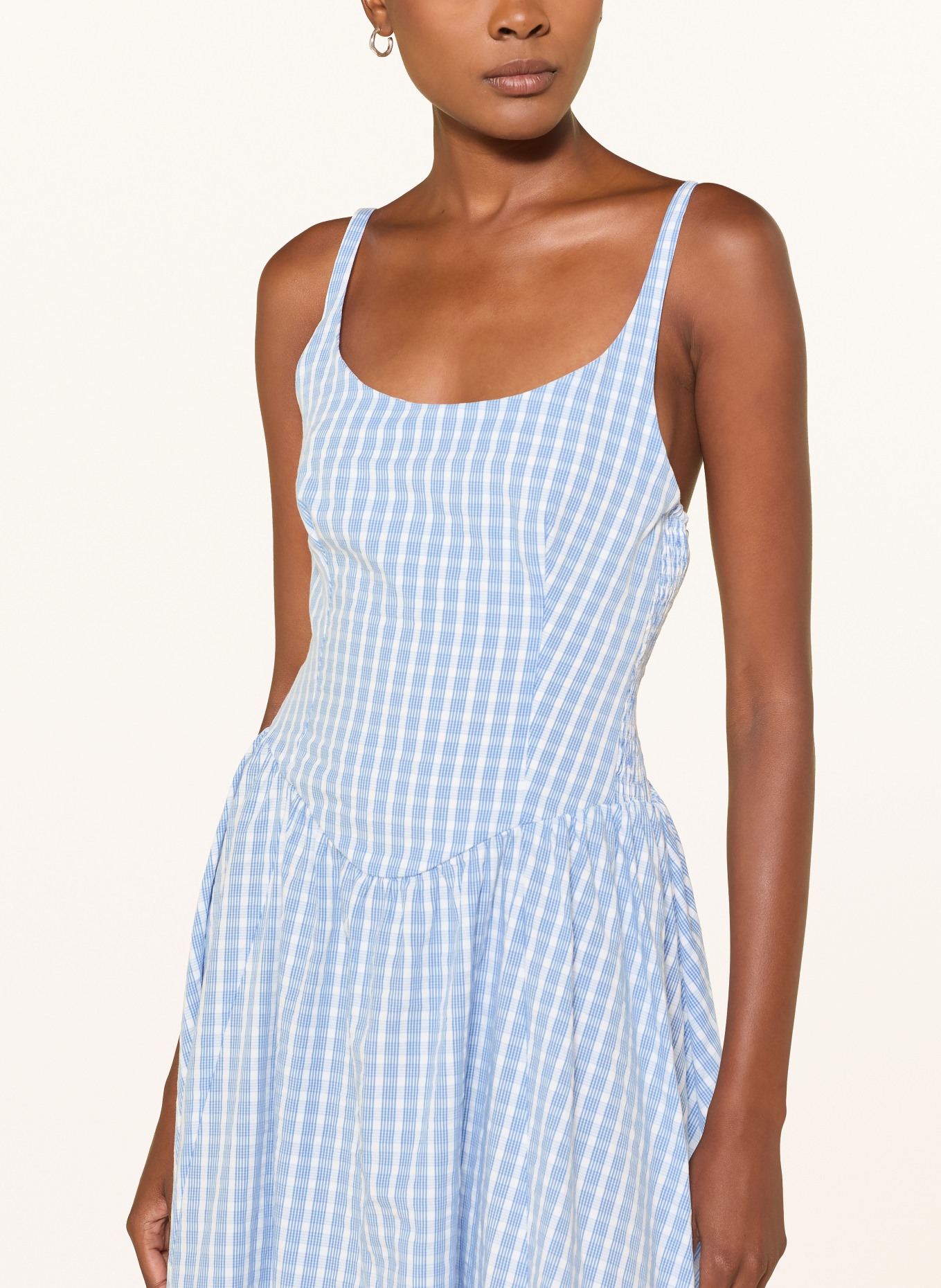 FAITHFULL THE BRAND Kleid CHIARA: HELLBLAU / WEISS