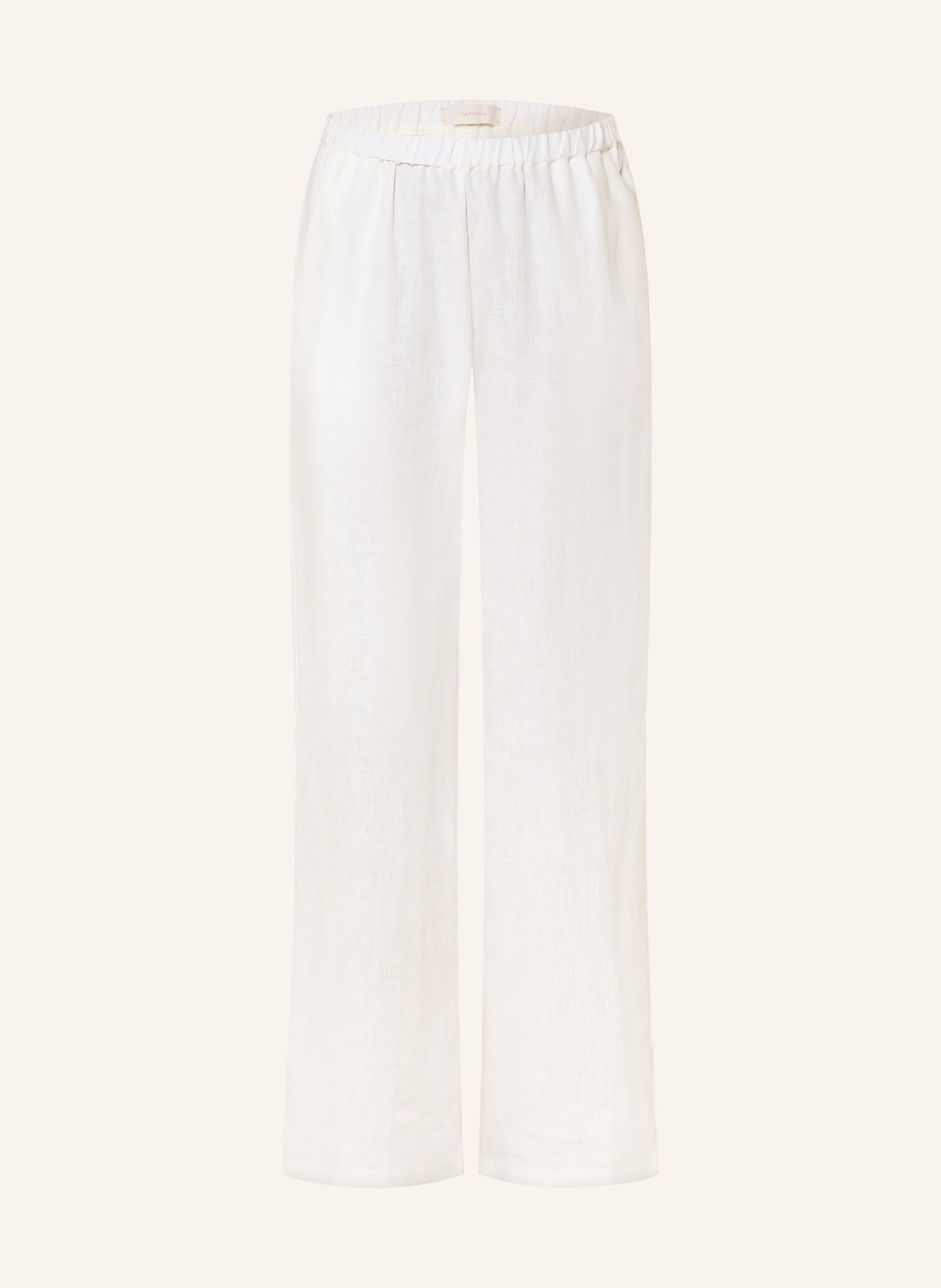 FAITHFULL THE BRAND CAPRIOLLA linen wide-leg trousers: WHITE