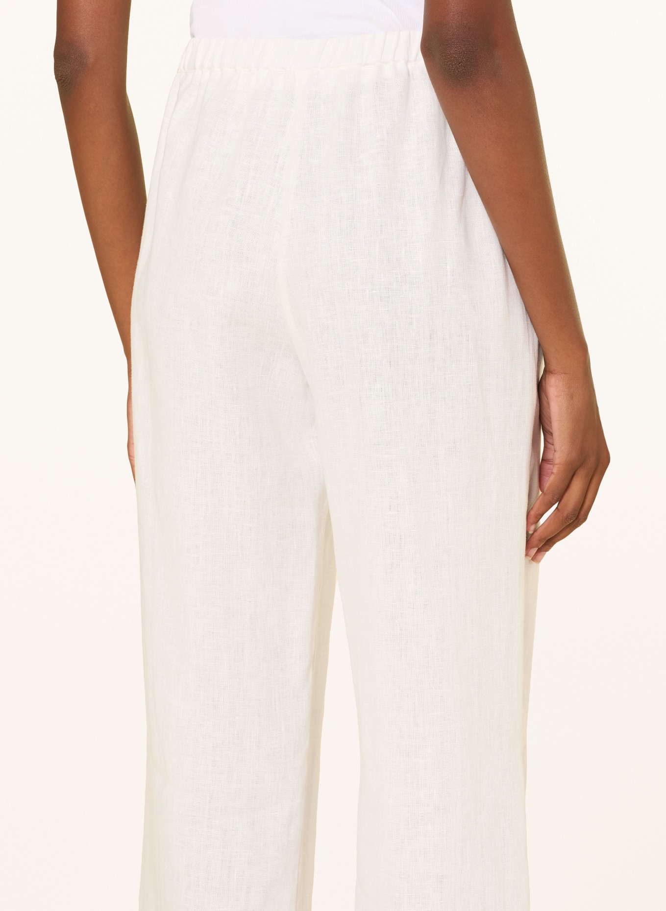 FAITHFULL THE BRAND CAPRIOLLA linen wide-leg trousers: WHITE