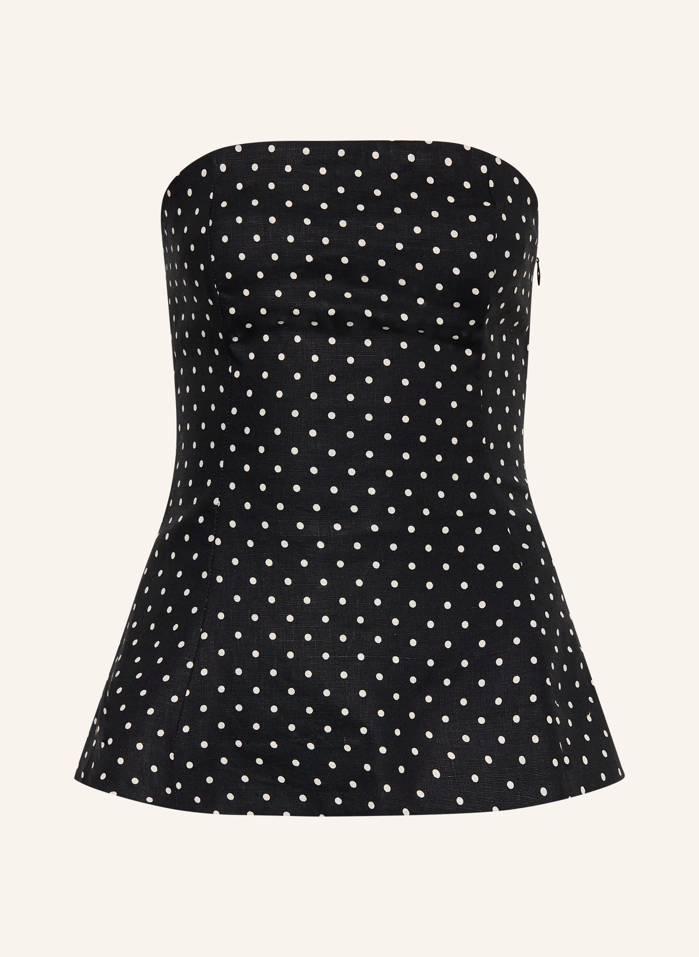 FAITHFULL THE BRAND PETRO Off-Shoulder Top made of linen: BLACK / WHITE