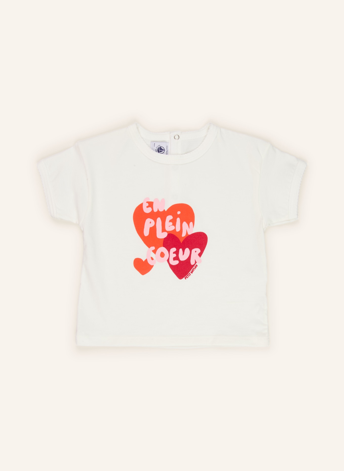 PETIT BATEAU T-shirt: BLANC / ROUGE FONCÉ / ORANGE