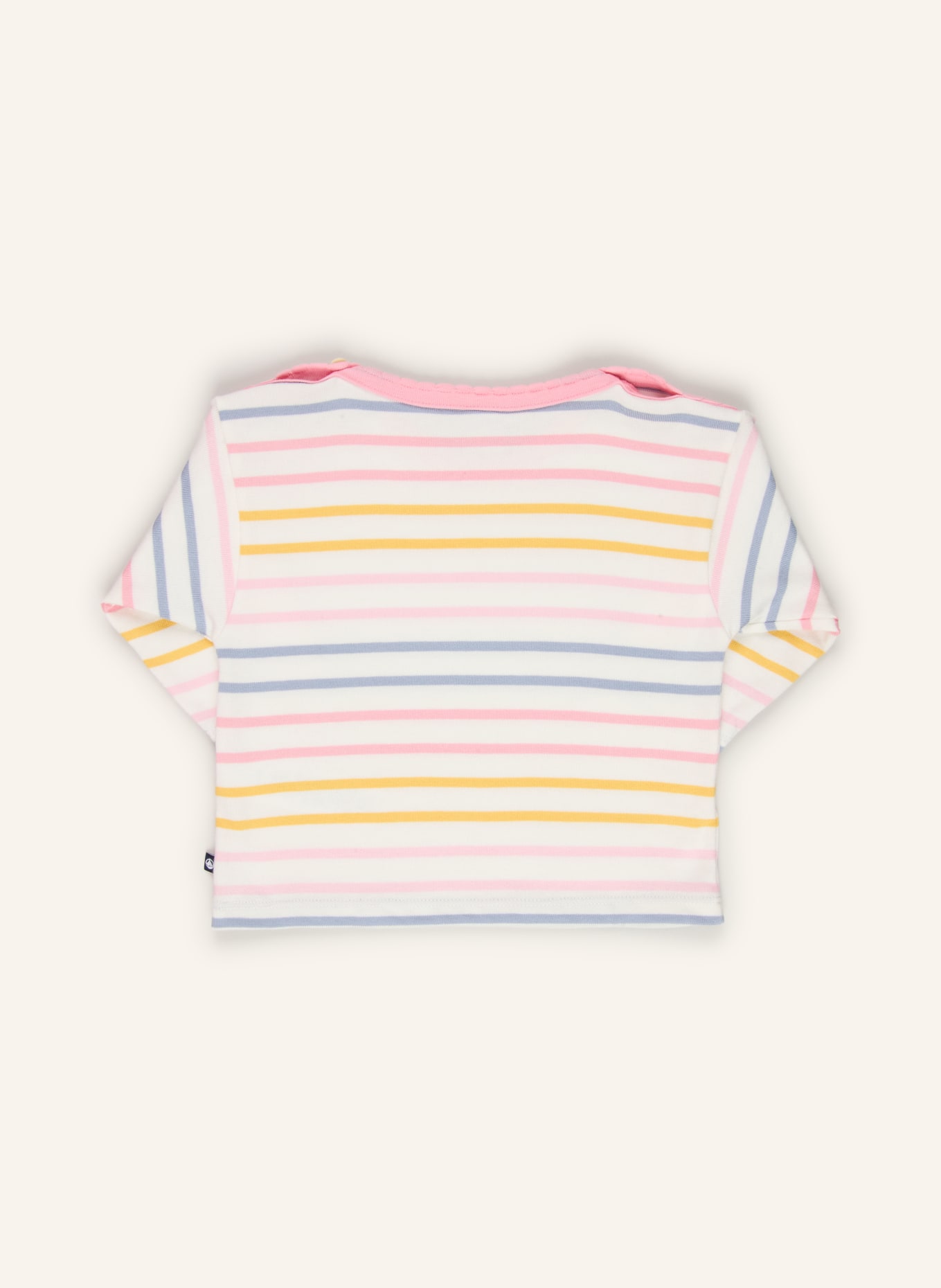 PETIT BATEAU Haut à manches longues: BLANC / ROSE / JAUNE
