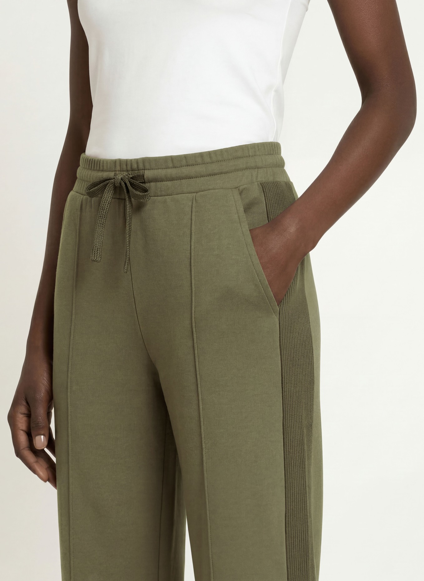 REISS BELLA Jogging-Style Pants: KHAKI