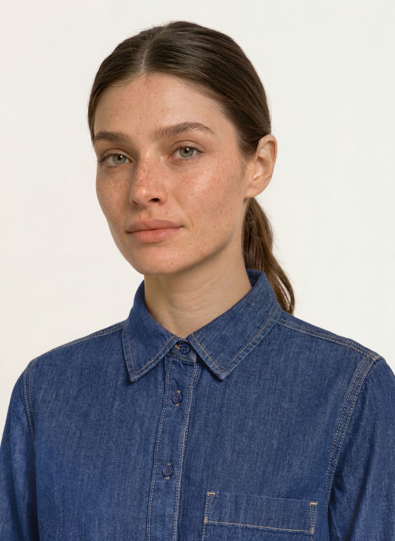 Juvia Džínová halenka BIRGA: TMAVĚ MODRÁ