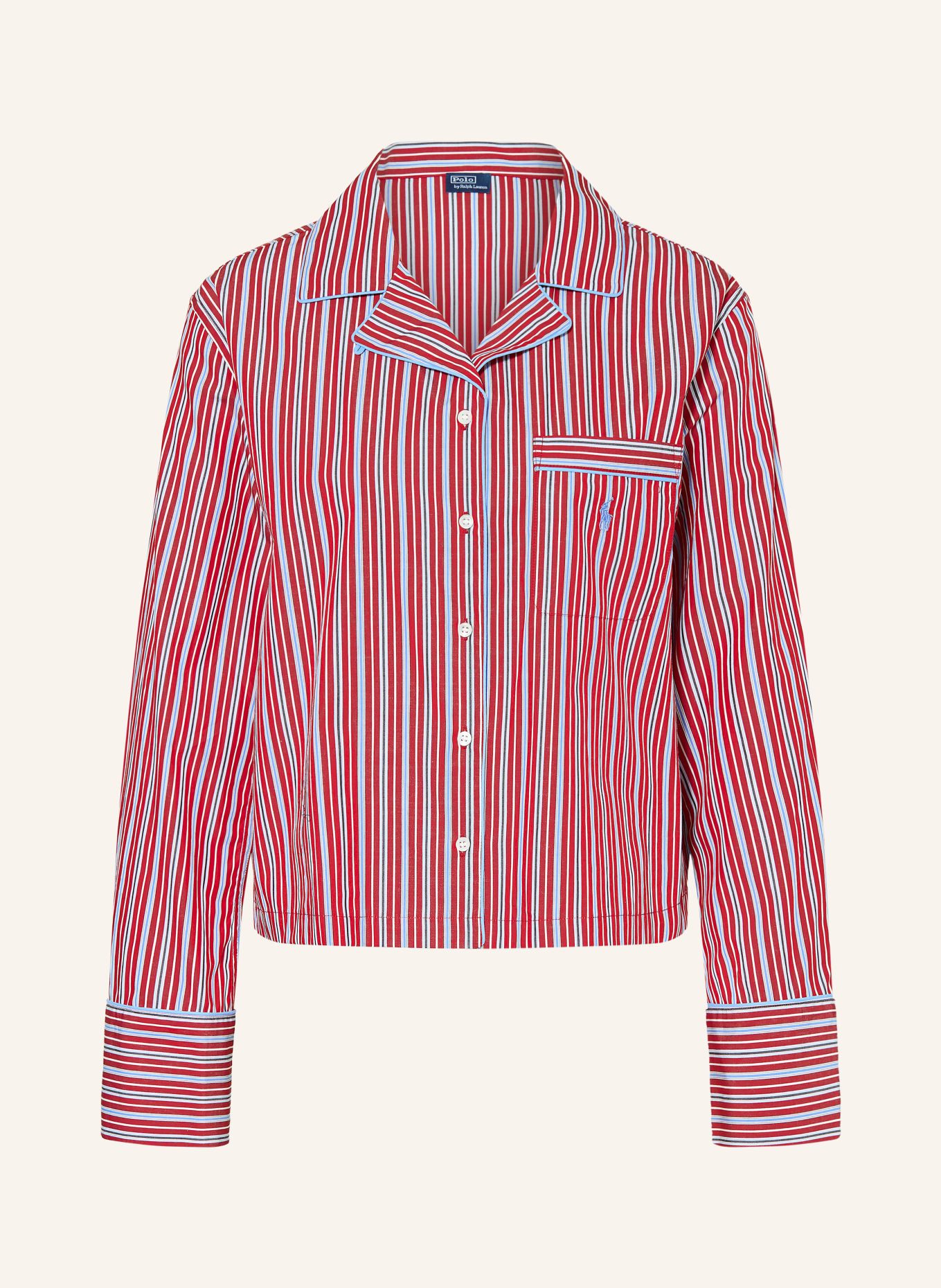 POLO RALPH LAUREN Pyjama: DONKERROOD / WIT / ZWART