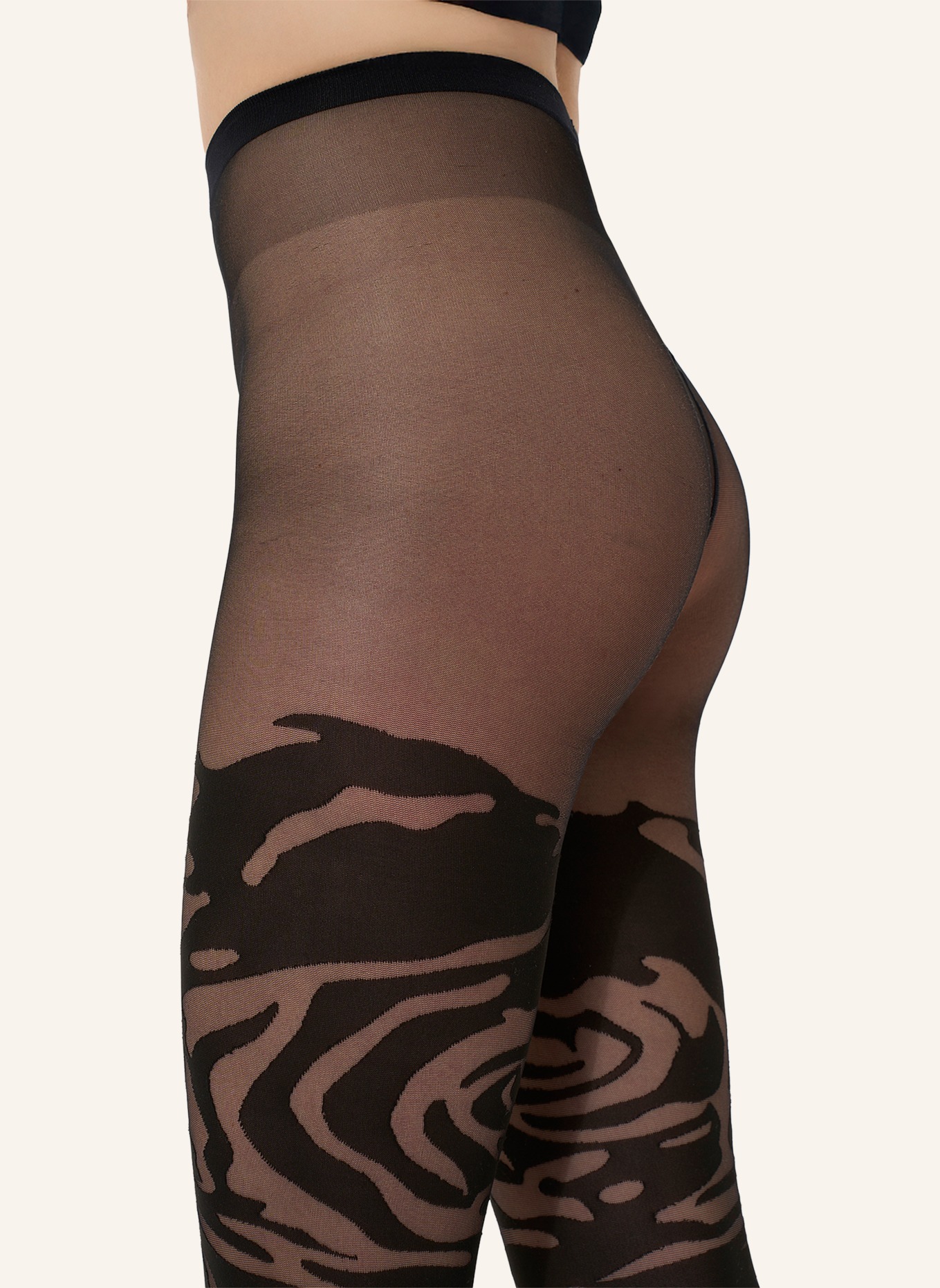 Wolford ROSE SHADOW Sheer Tights: 9180 BLACK/BLACK
