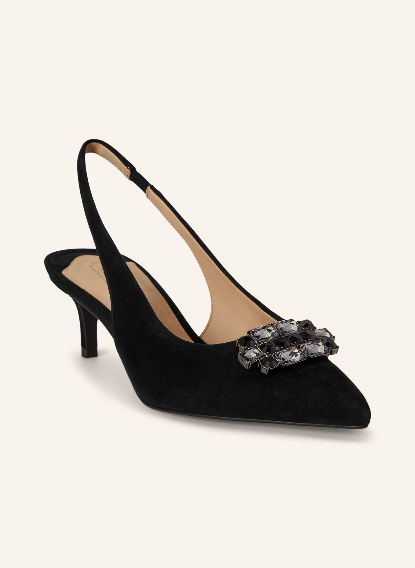 LAUREN RALPH LAUREN Slingpumps LOLAH s ozdobnými kamínky: ČERNÁ