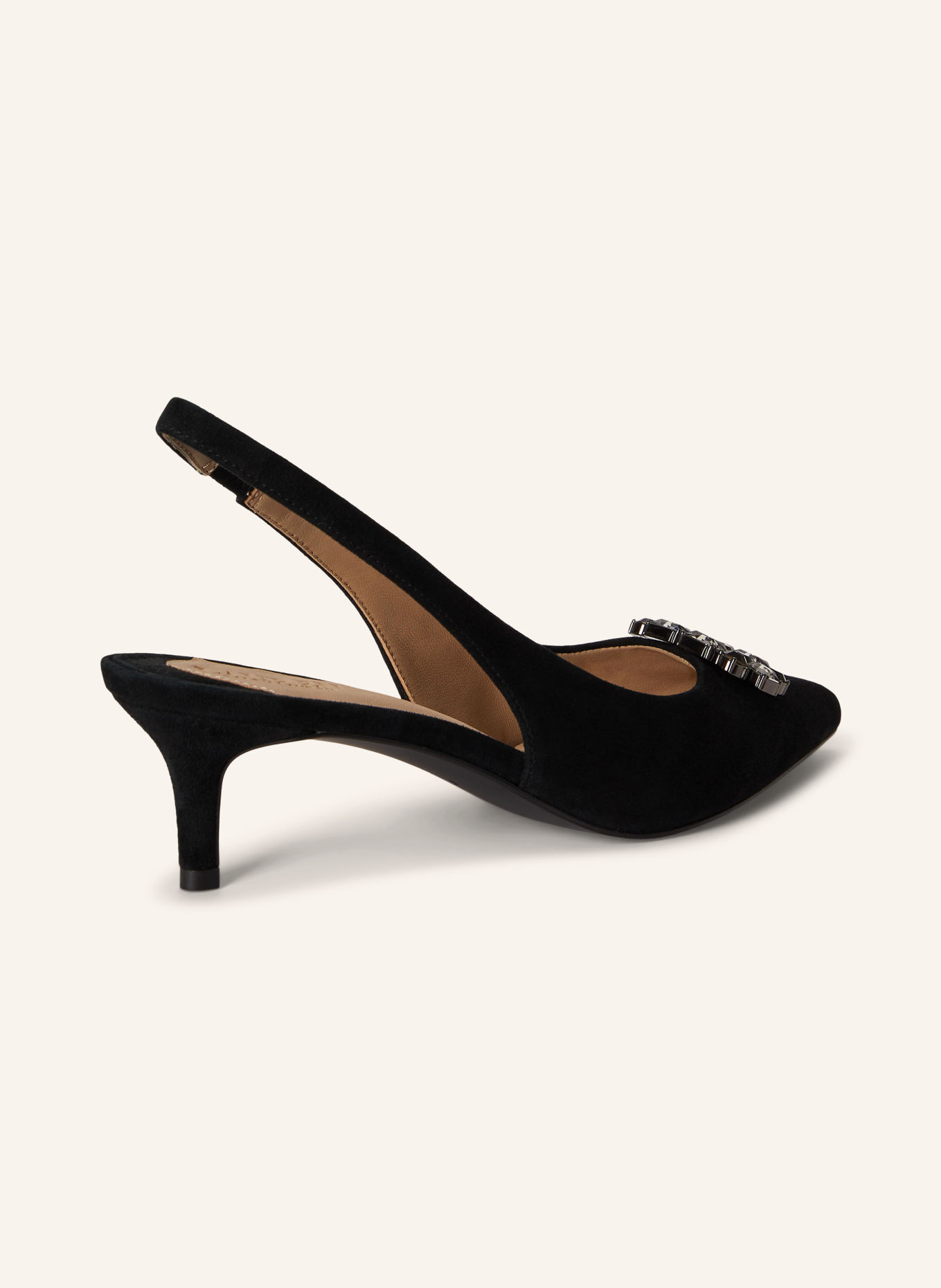 LAUREN RALPH LAUREN Slingpumps LOLAH s ozdobnými kamínky: ČERNÁ