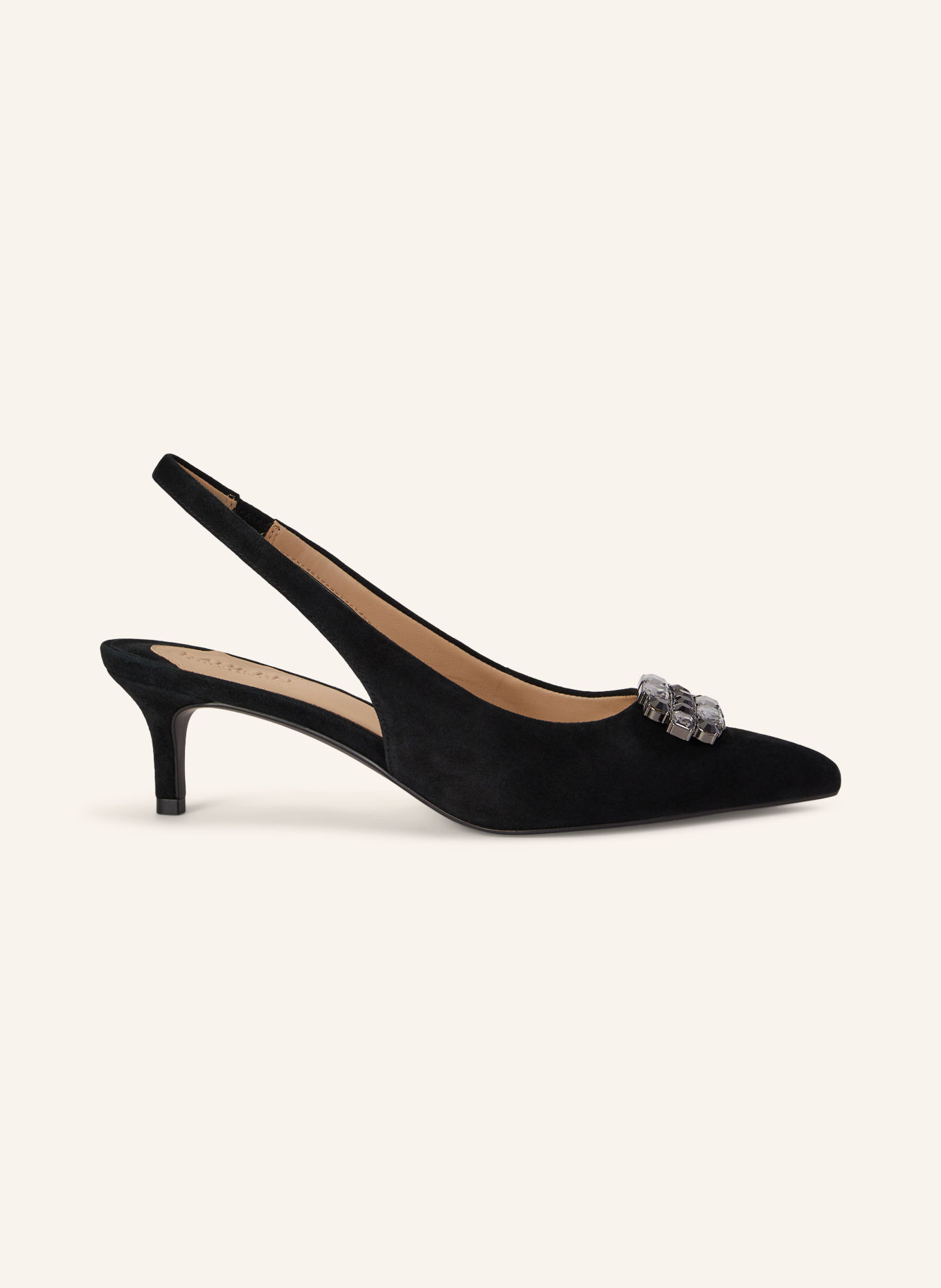 LAUREN RALPH LAUREN Slingpumps LOLAH s ozdobnými kamínky: ČERNÁ