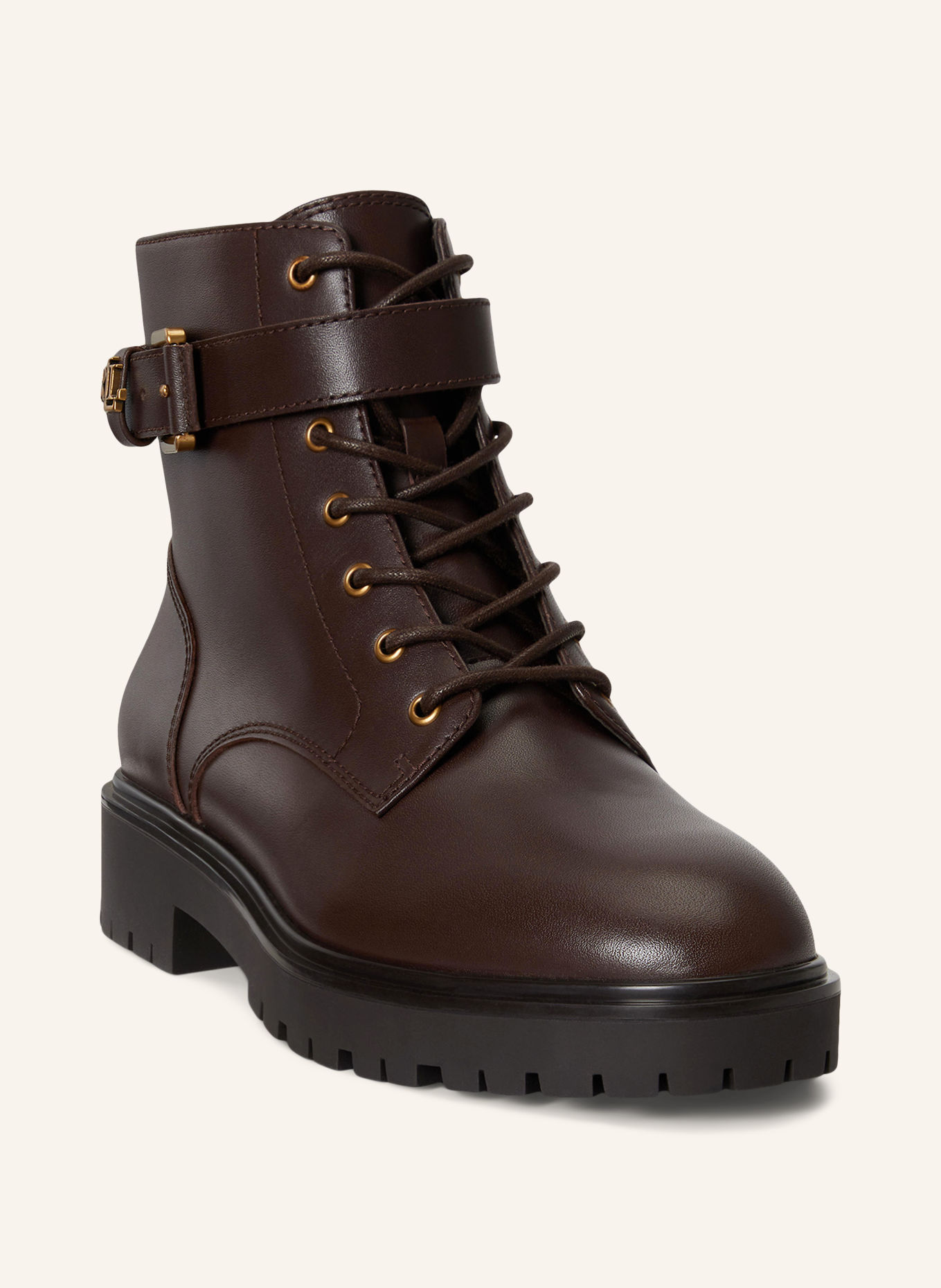 LAUREN RALPH LAUREN Schnürboots ALLYSON: DUNKELBRAUN / GOLD