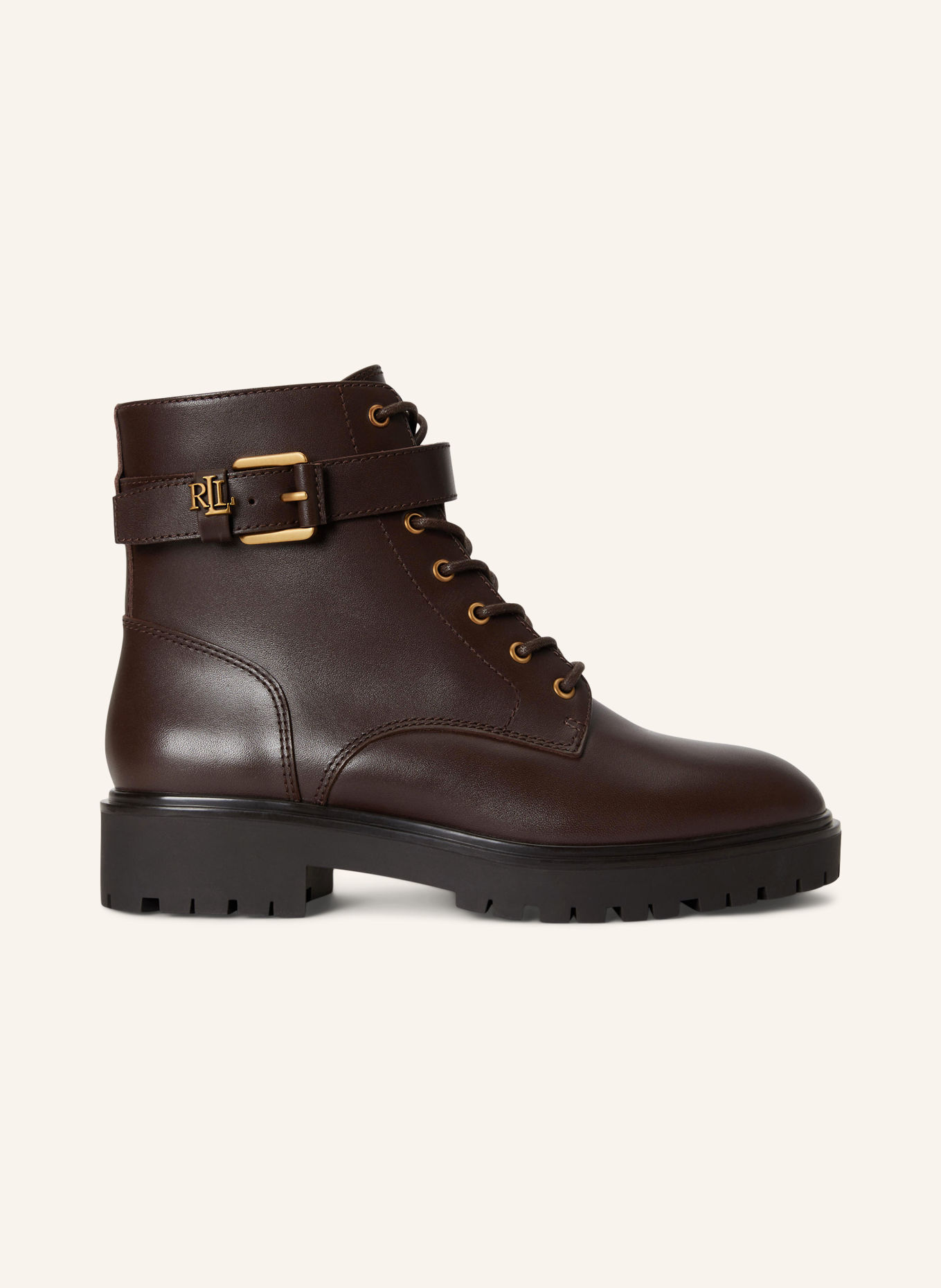 LAUREN RALPH LAUREN Schnürboots ALLYSON: DUNKELBRAUN / GOLD