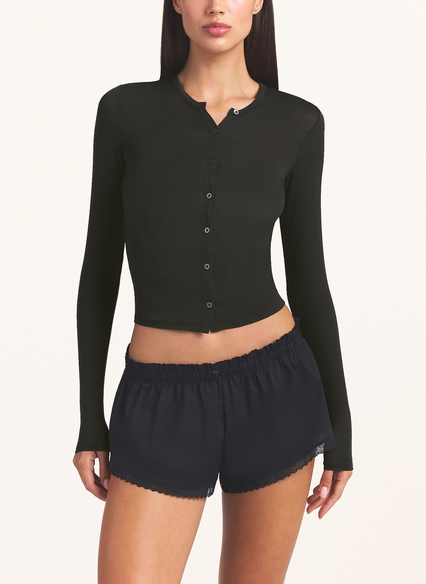 SKIMS Veste loungewear SHEER MODAL: ONYX