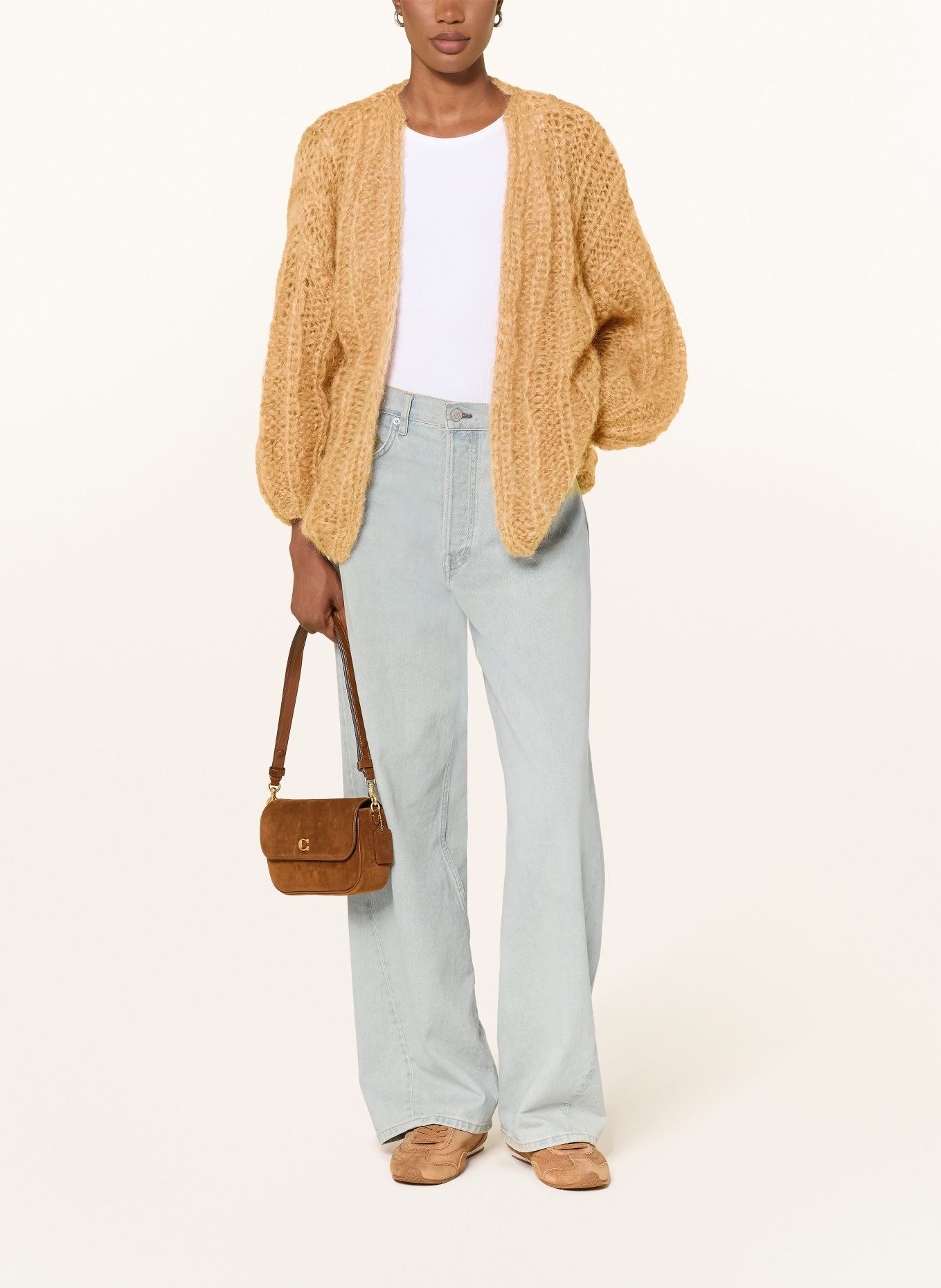 MAIAMI Strickhülle mit Mohair: CAMEL