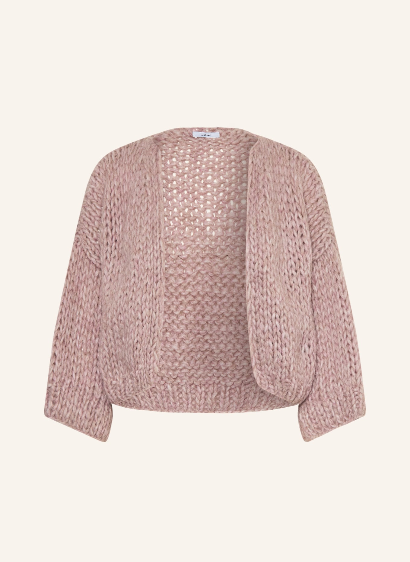 MAIAMI Knit wrap with 3/4 sleeves and alpaca: ROSE