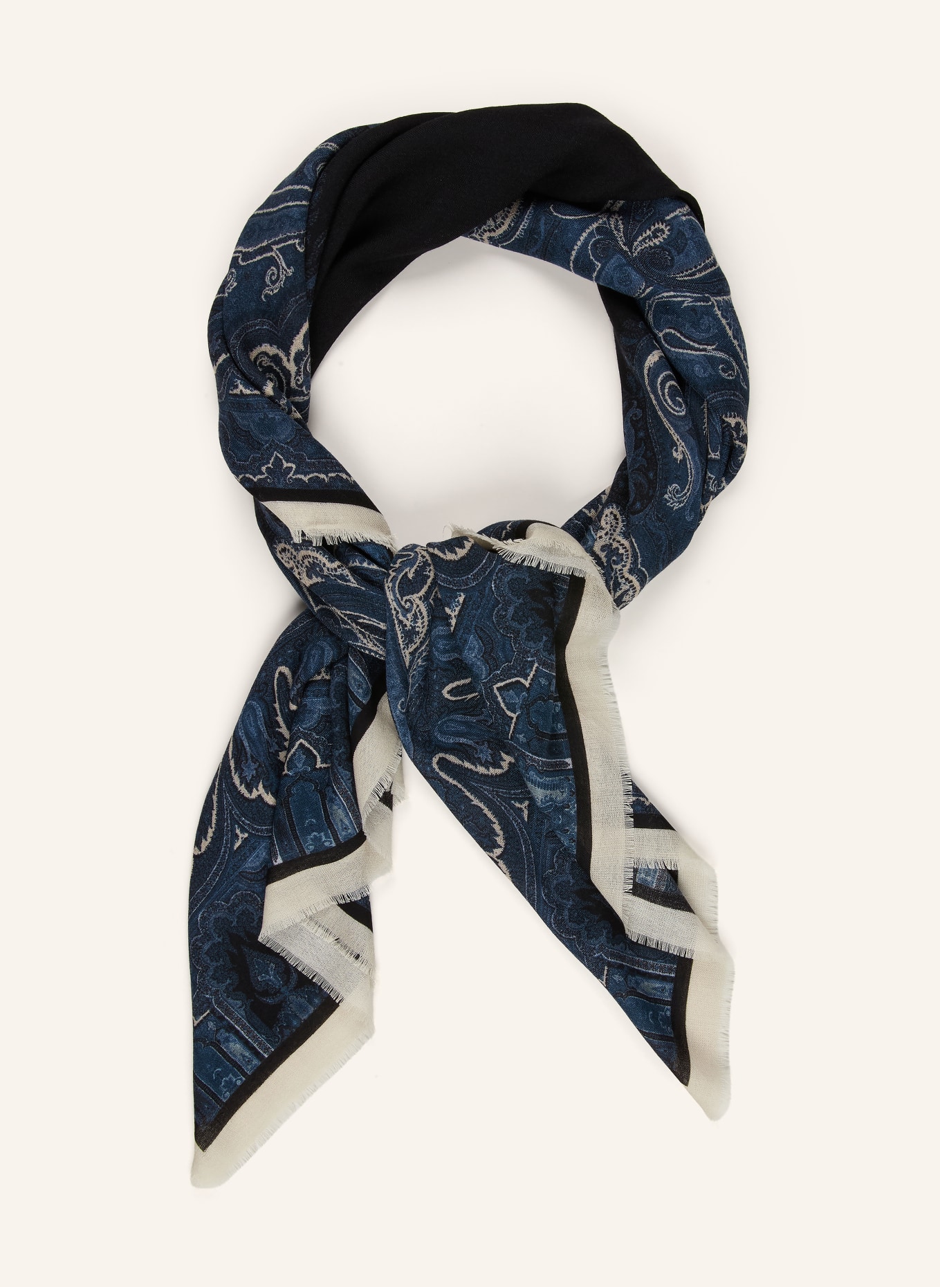 Barbieri Halsdoek: DONKERBLAUW / CRÈME / ZWART
