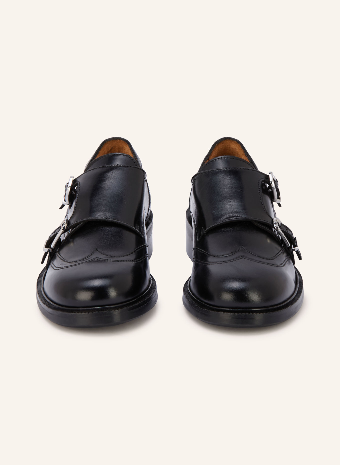 billi bi Chaussures Monk à double boucle: NOIR