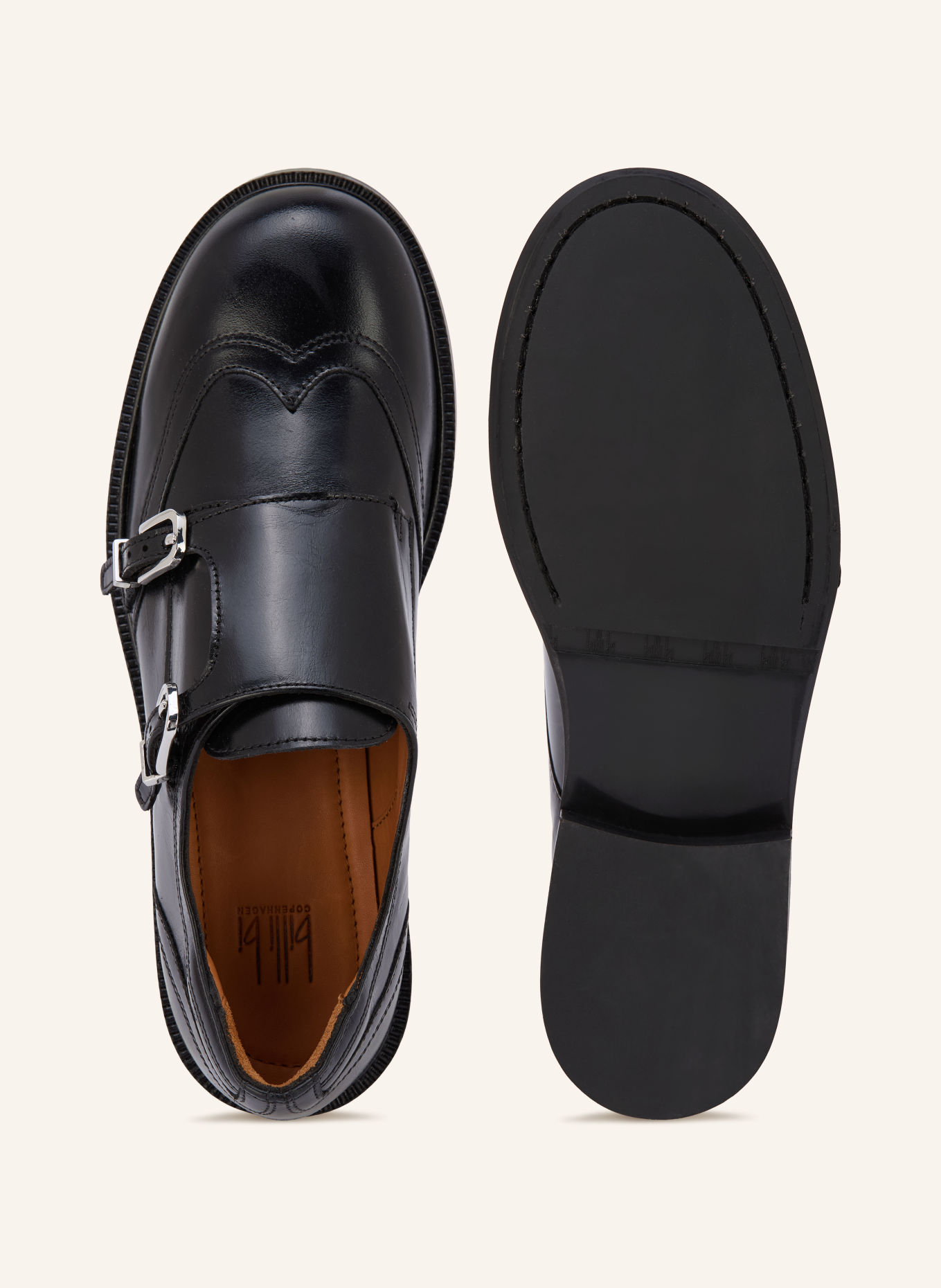 billi bi Chaussures Monk à double boucle: NOIR