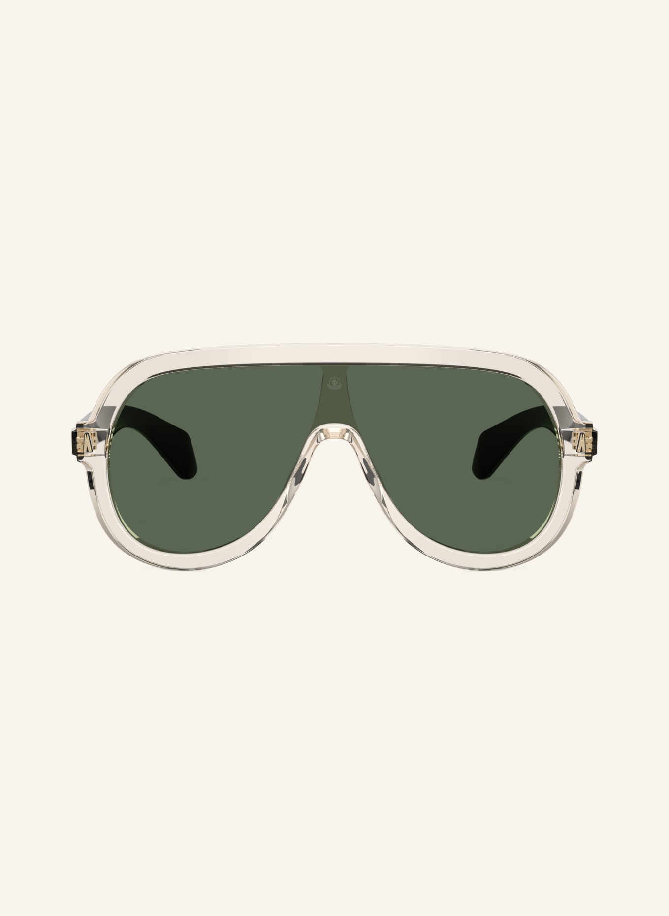 MONCLER Okulary przeciwsłoneczne ME6021U: KREMOWY/ CIEMNOZIELONY