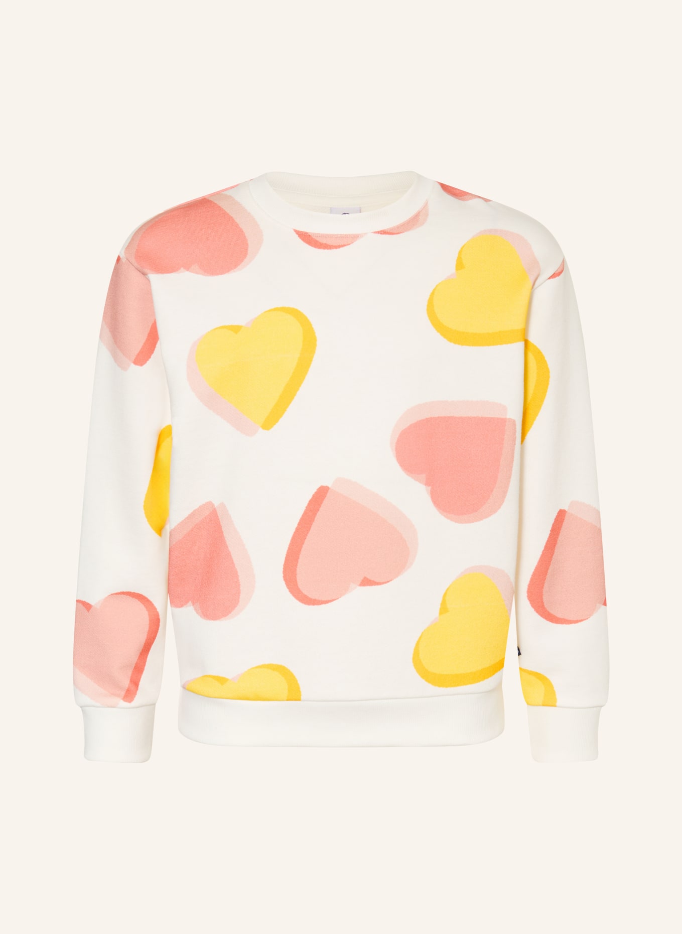 PETIT BATEAU Sweatshirt: WEISS / ALTROSA / DUNKELGELB