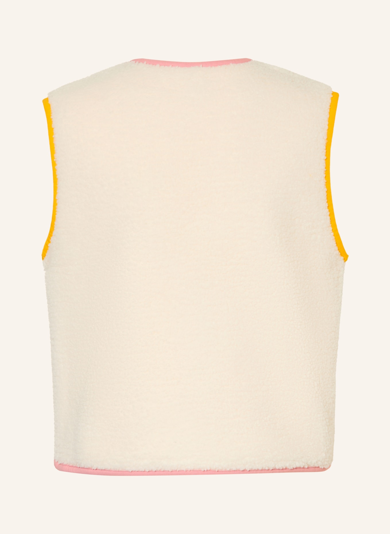PETIT BATEAU Teddyfell-Weste: CREME / ROSA / DUNKELGELB
