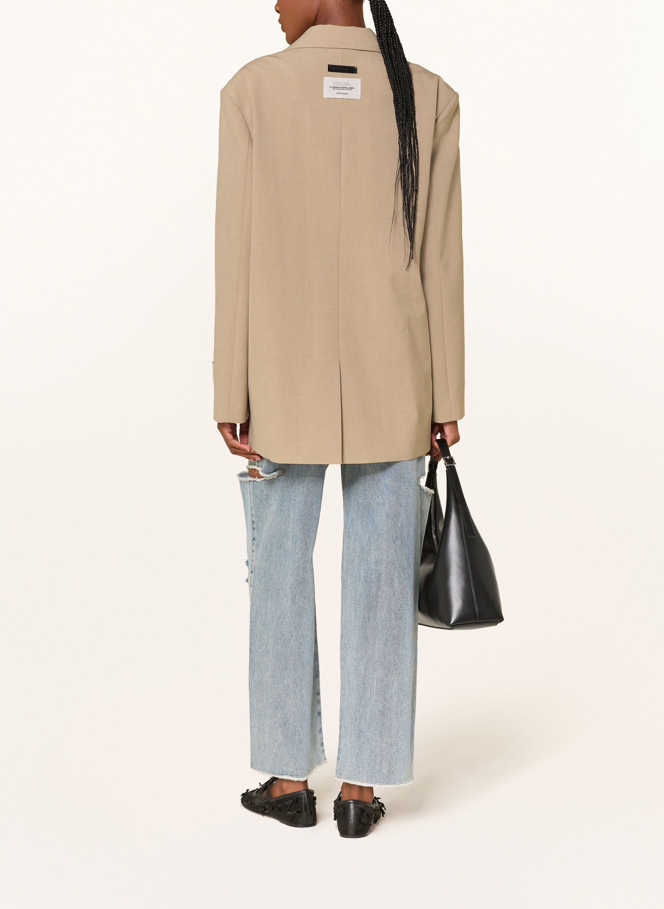 KARO KAUER Long blazer: BEIGE
