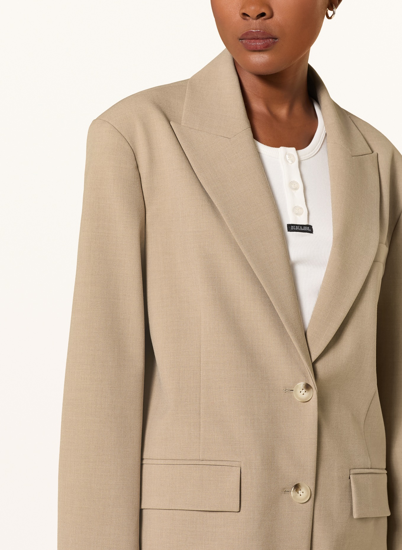 KARO KAUER Long blazer: BEIGE