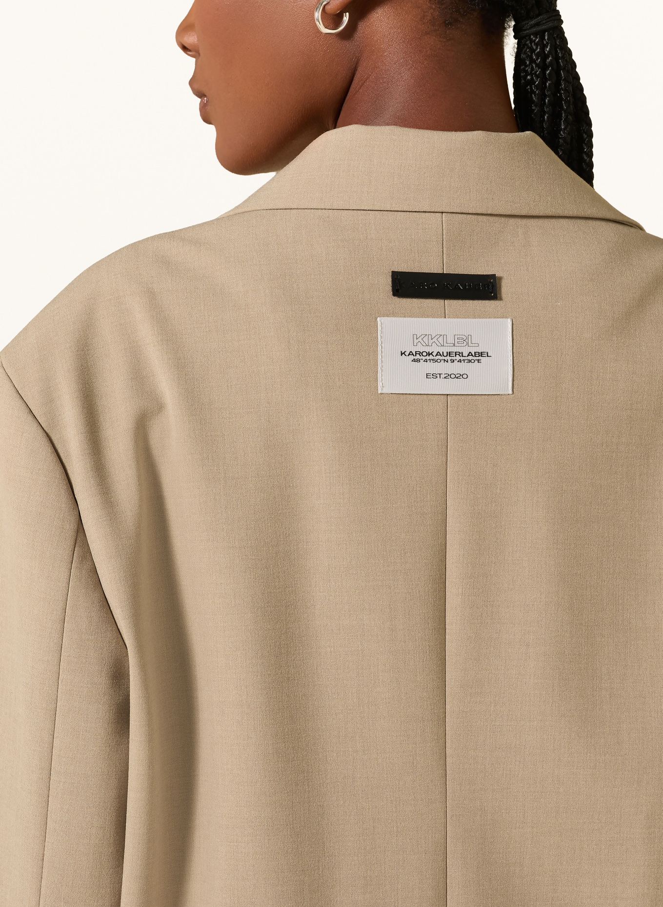KARO KAUER Long blazer: BEIGE