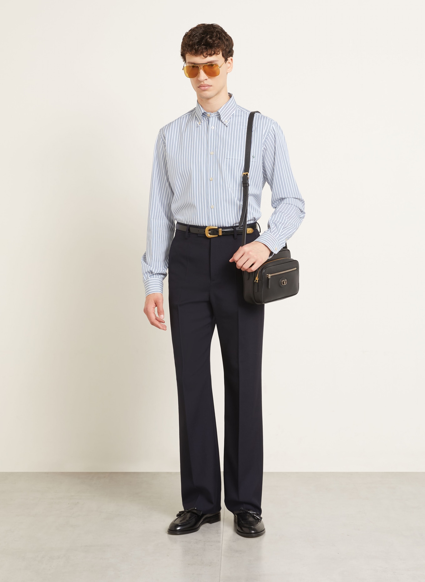 VALENTINO Hemd VGOLD Regular Fit: BLAU / WEISS