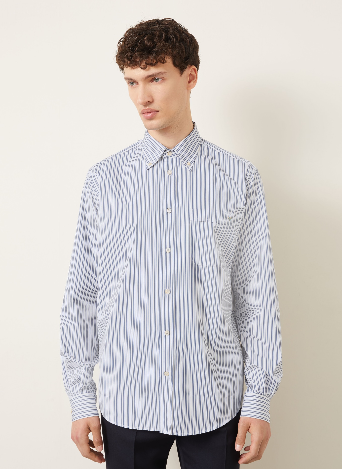 VALENTINO Hemd VGOLD Regular Fit: BLAU / WEISS