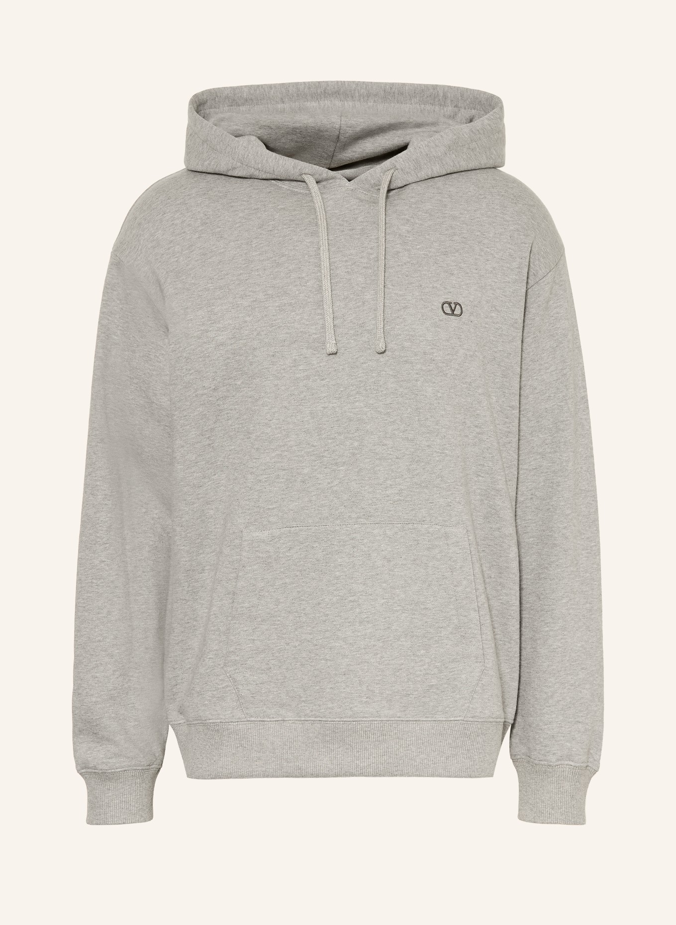 VALENTINO Mikina s kapucí VLOGO SIGNATURE: ŠEDÁ